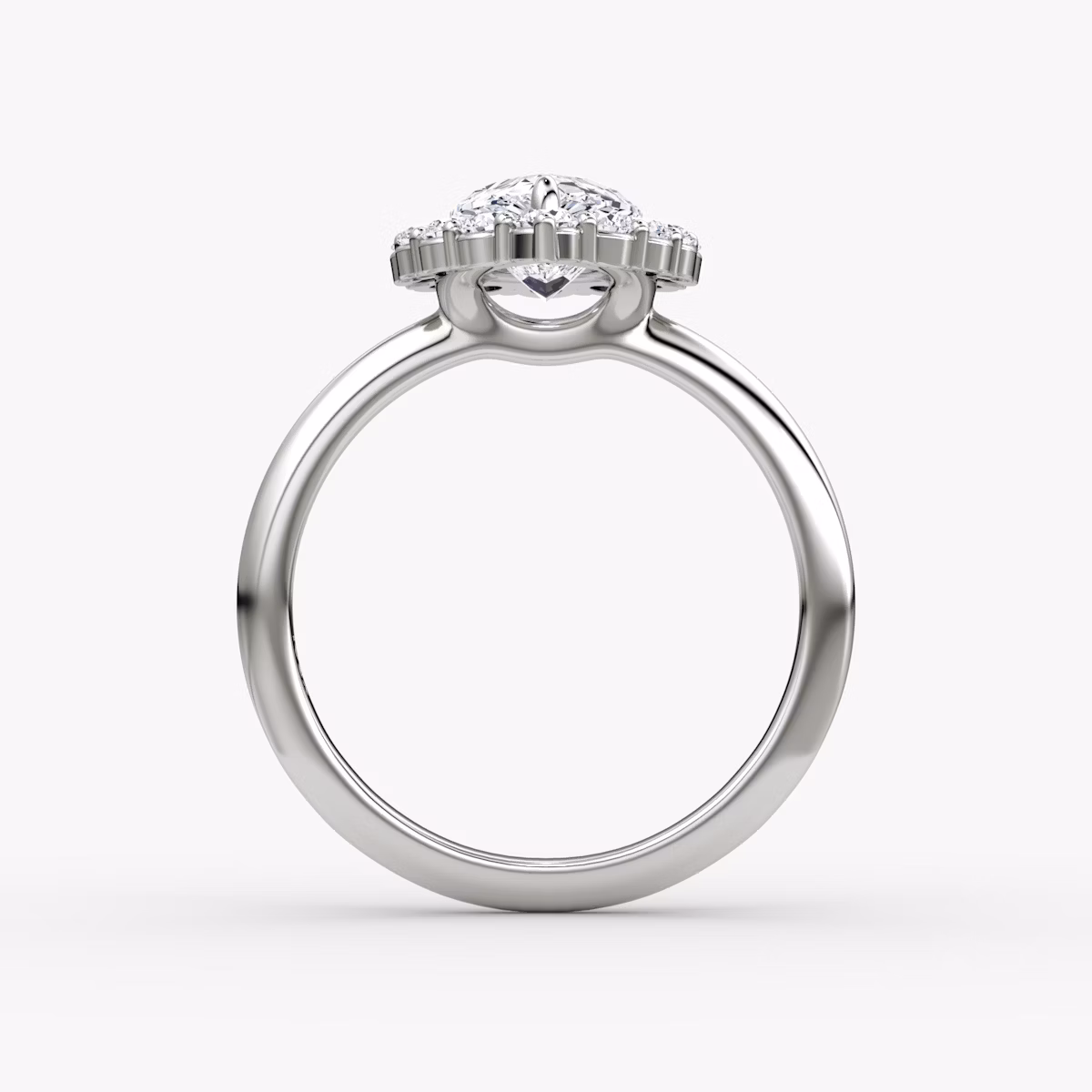 The Signature Floral Halo | Pear | Platinum | bandAccent: Plain | diamondOrientation: vertical | caratWeight: other