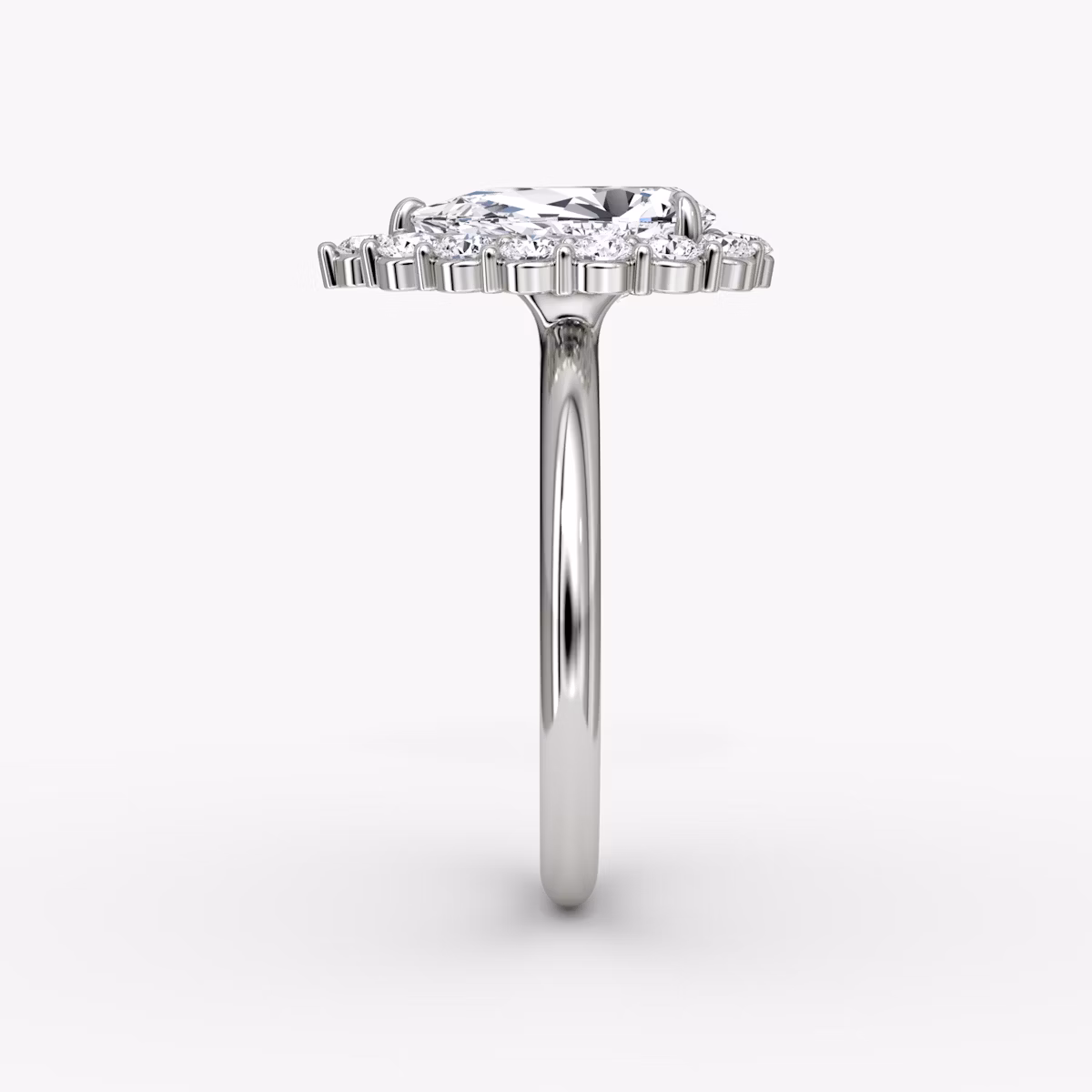 The Signature Floral Halo | Pear | Platinum | bandAccent: Plain | diamondOrientation: vertical | caratWeight: other