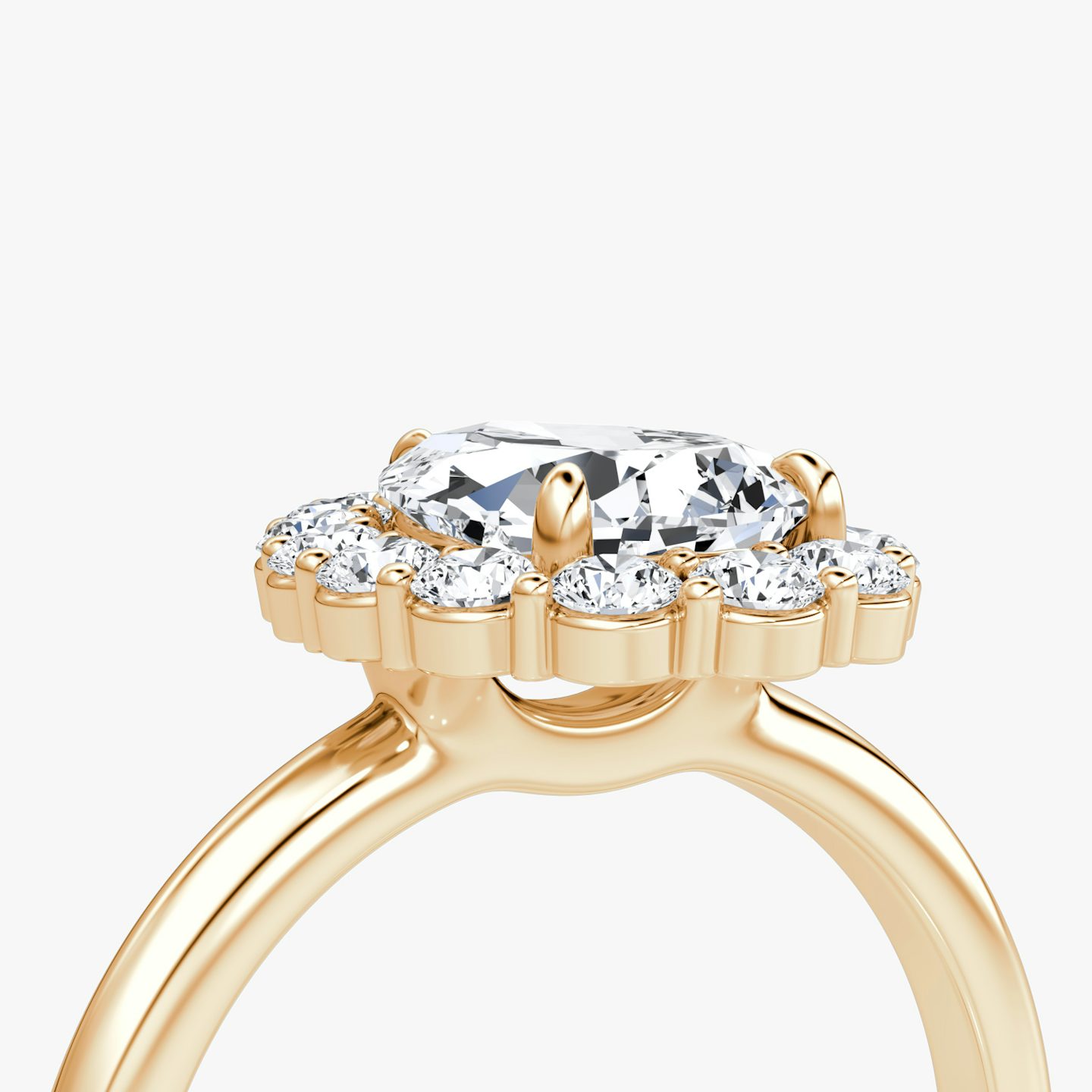 The Signature Floral Halo | Pear | 14k | Rose Gold | bandAccent: Plain | diamondOrientation: vertical | caratWeight: other