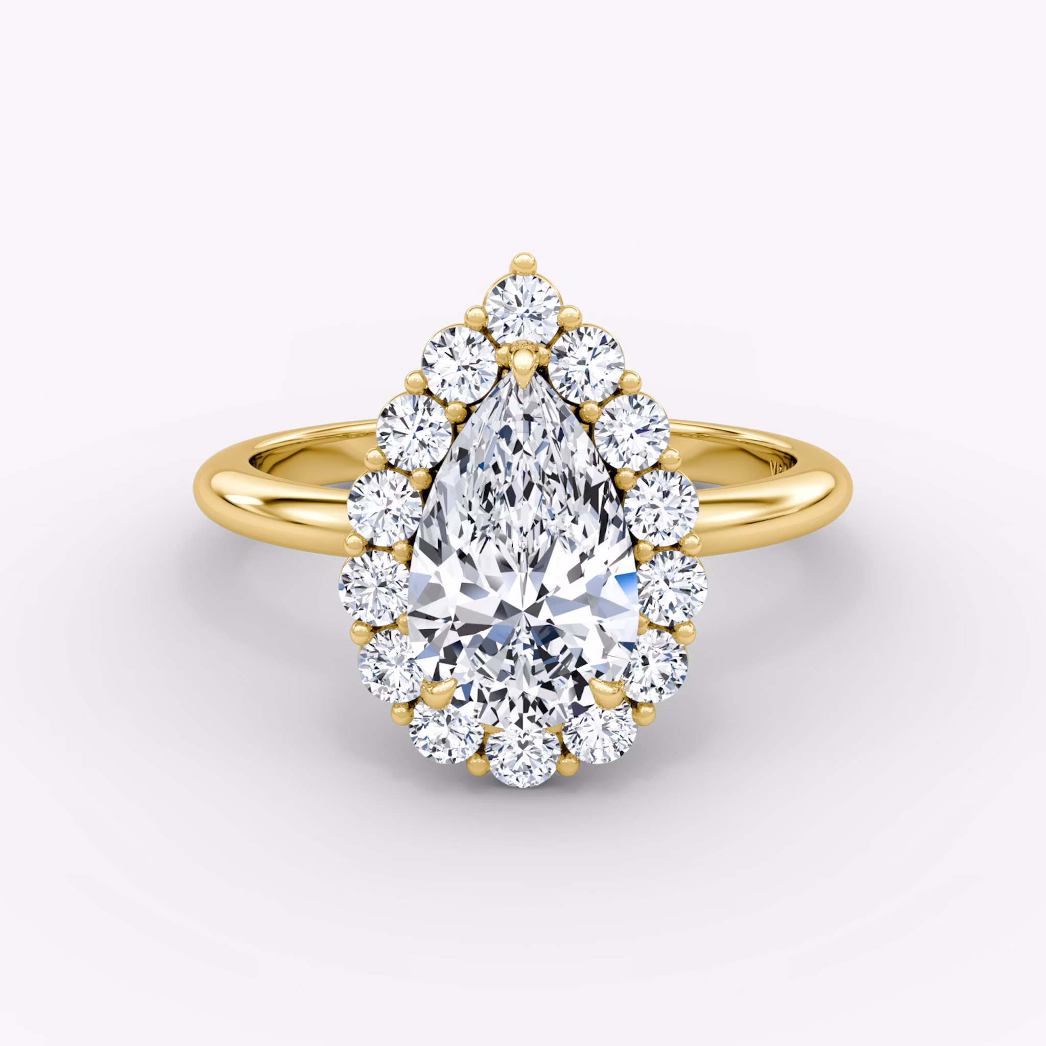 The Signature Floral Halo Pear | Yellow Gold