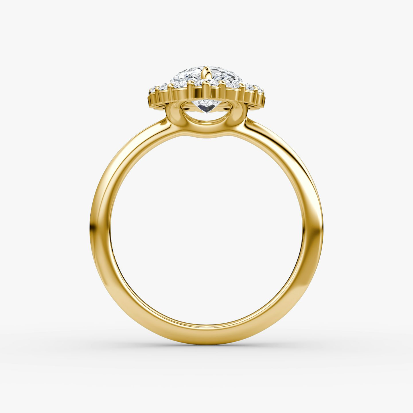 The Signature Floral Halo | Pear | 18k | Yellow Gold | bandAccent: Plain | diamondOrientation: vertical | caratWeight: other