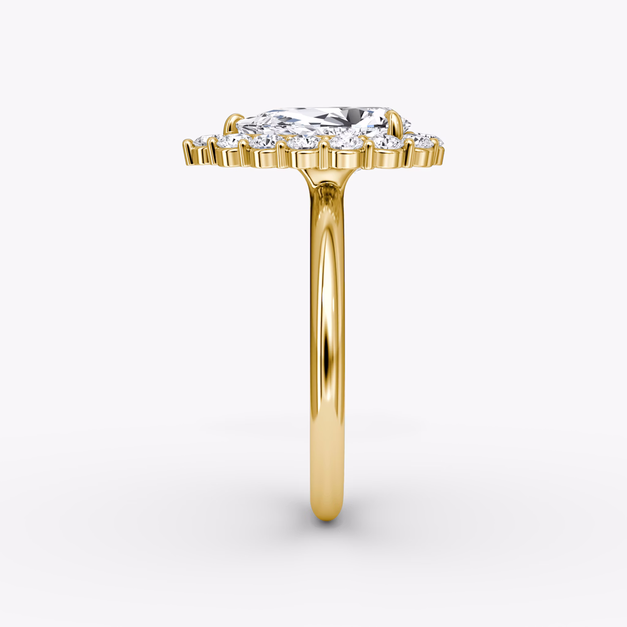 The Signature Floral Halo | Pear | 18k | Yellow Gold | bandAccent: Plain | diamondOrientation: vertical | caratWeight: other