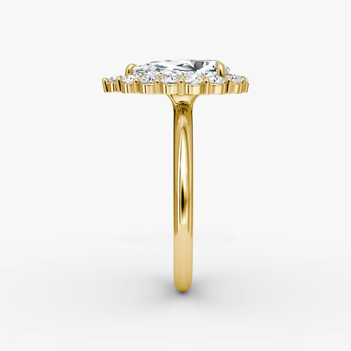 The Signature Floral Halo | Pear | 18k | Yellow Gold | bandAccent: Plain | diamondOrientation: vertical | caratWeight: other