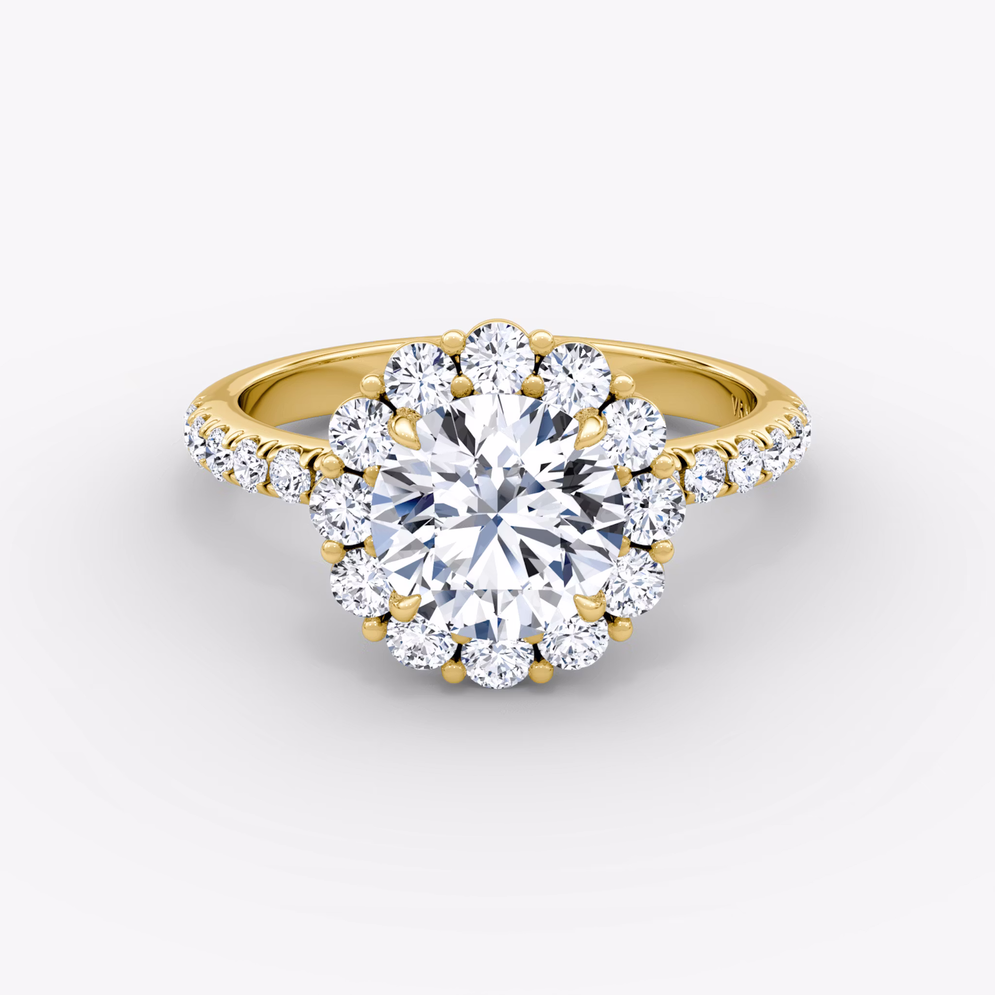 Signature Floral Halo Round Brilliant | Yellow Gold