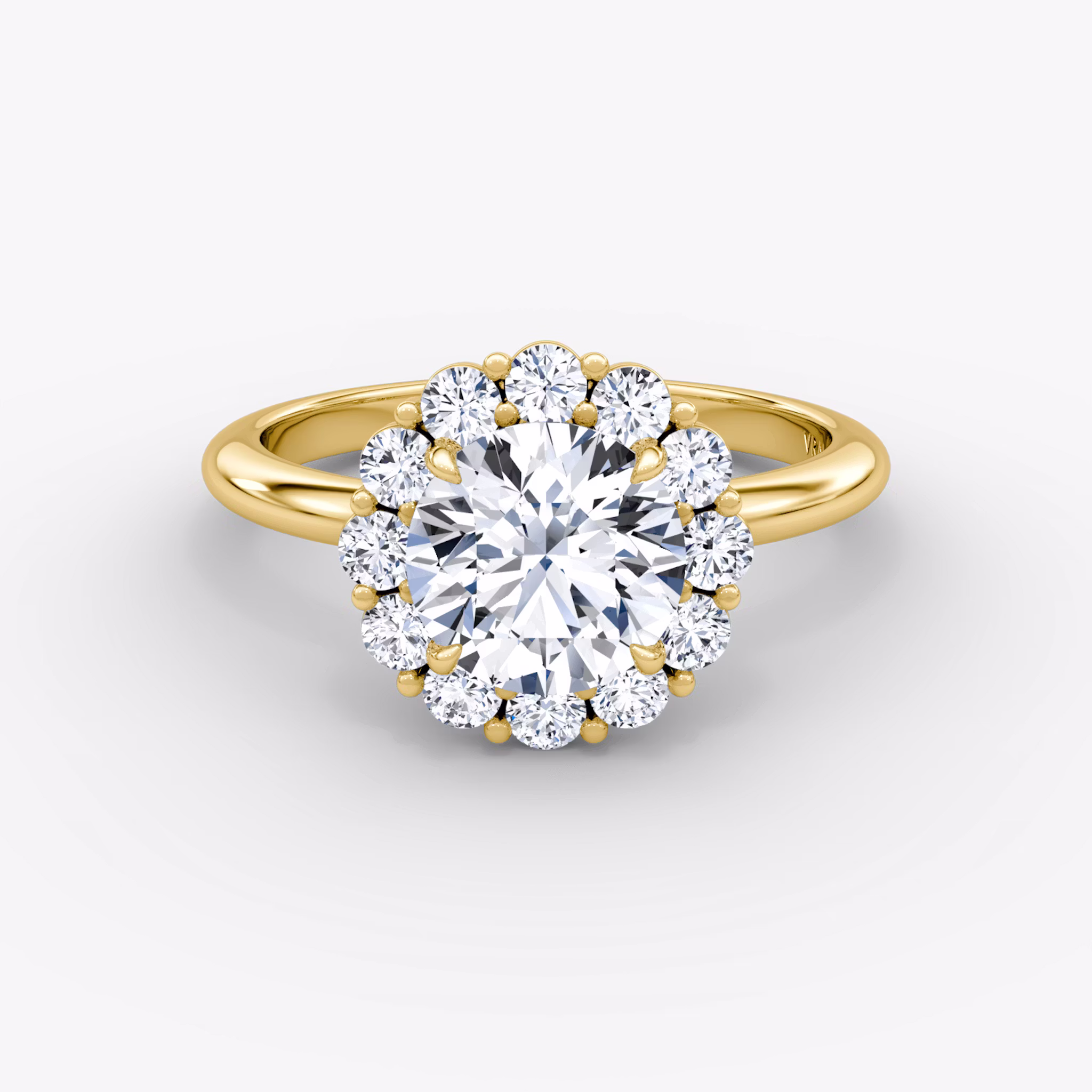 The Signature Floral Halo Round Brilliant | Yellow Gold