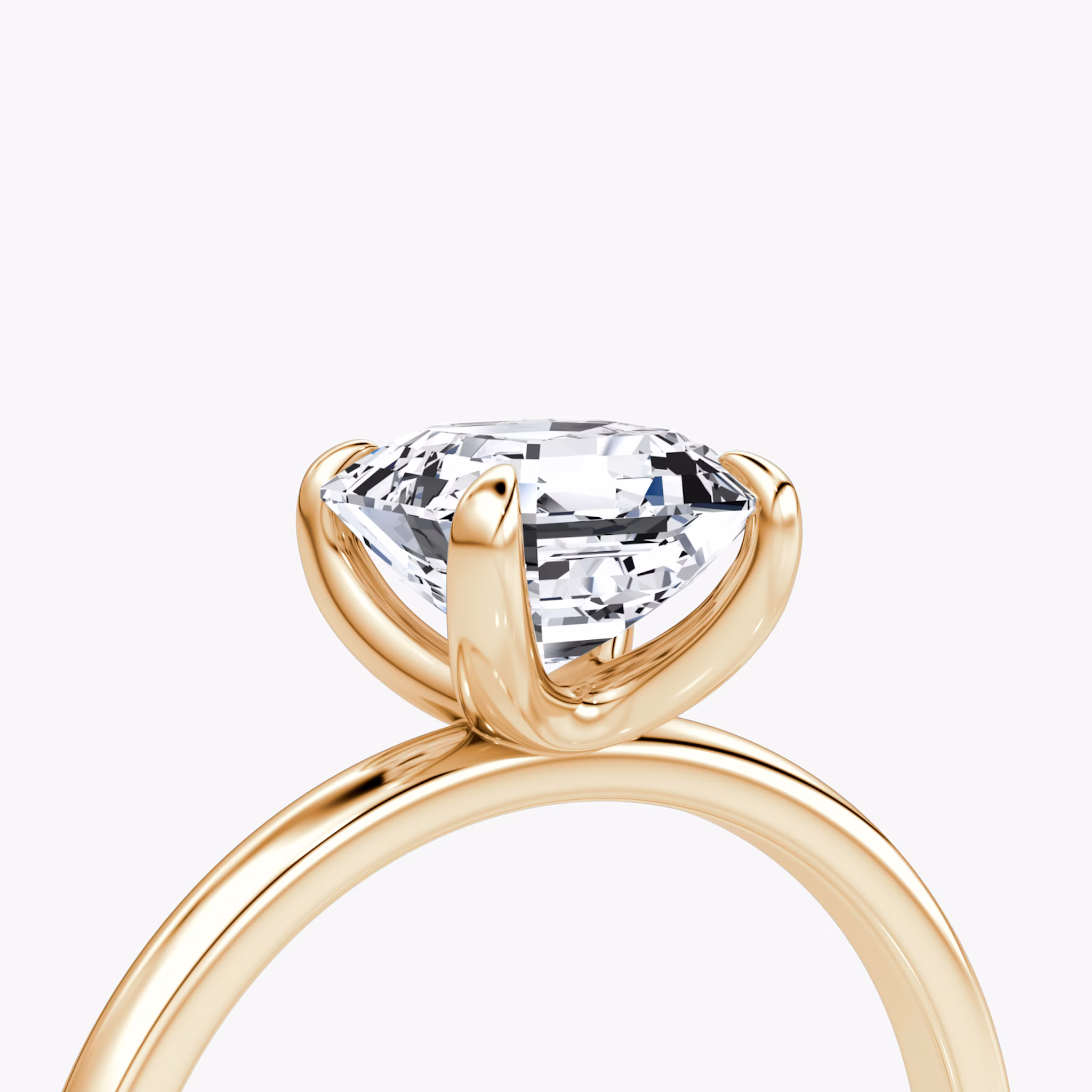 The Classic | Asscher | 14k | Rose Gold | bandAccent: Plain | bandWidth: standard | diamondOrientation: vertical | caratWeight: other