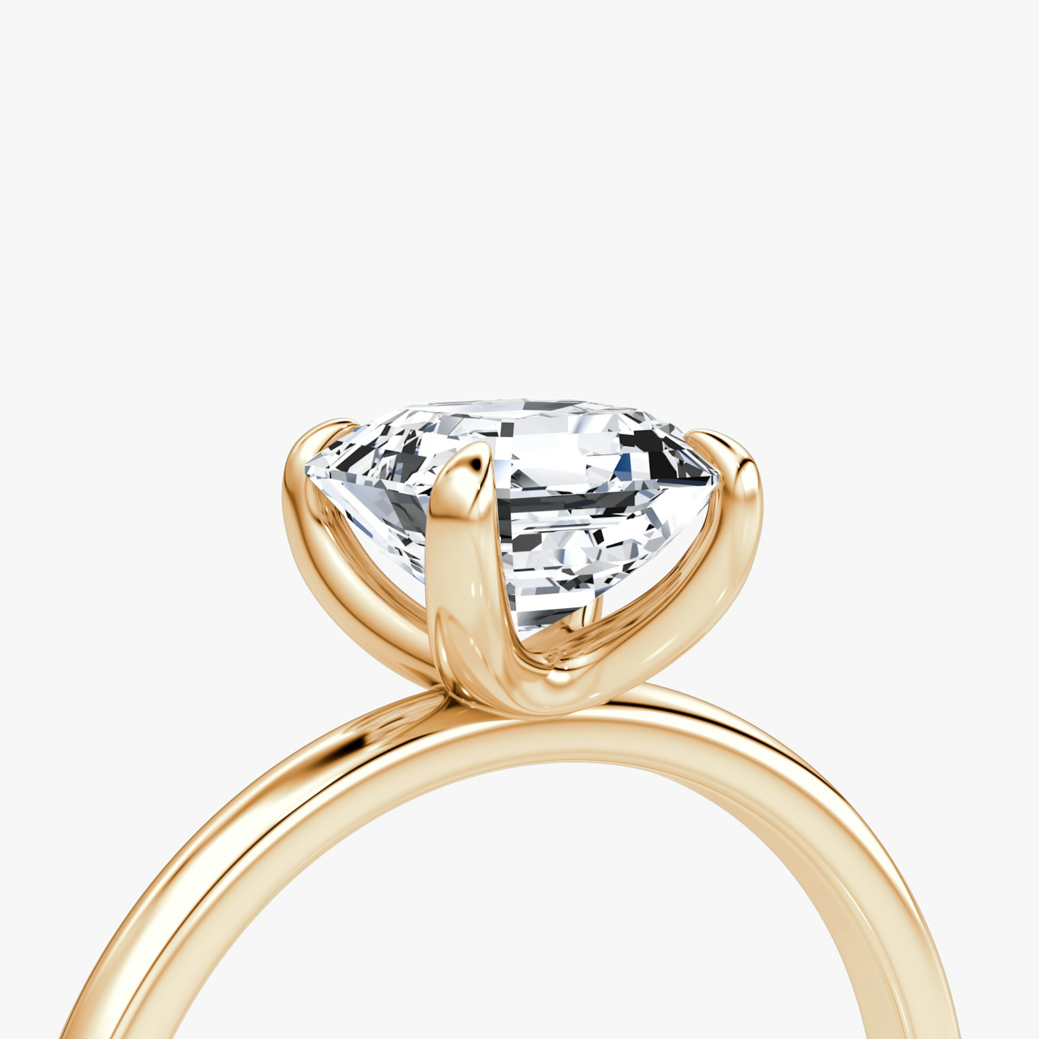 The Classic | Asscher | 14k | Rose Gold | bandAccent: Plain | bandWidth: standard | diamondOrientation: vertical | caratWeight: other