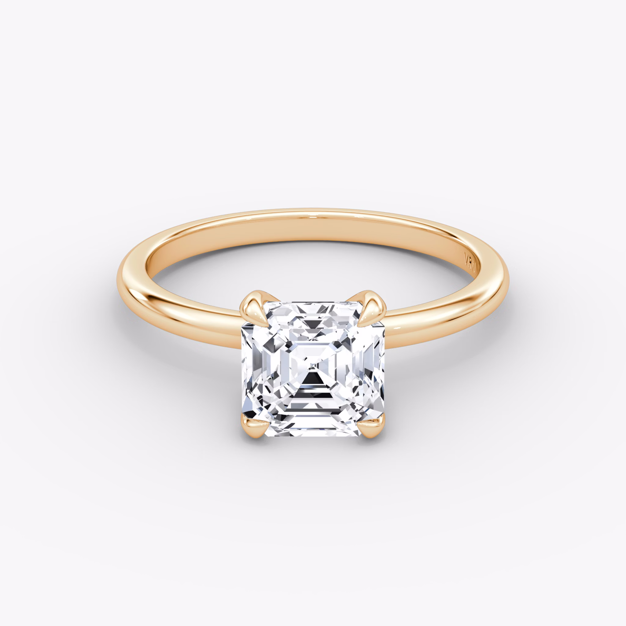 The Classic | Asscher | 14k | Rose Gold | bandAccent: Plain | bandWidth: standard | diamondOrientation: vertical | caratWeight: other