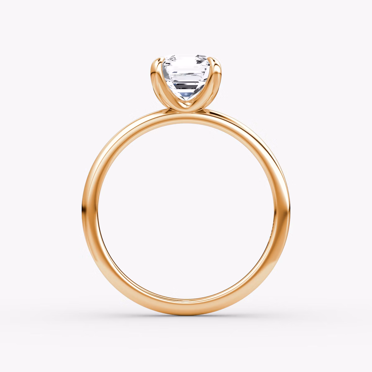 Classic | Asscher | 14k | Roségold | bandAccent: Ohne Pavé-Besatz | bandWidth: standard | diamondOrientation: vertical | caratWeight: other
