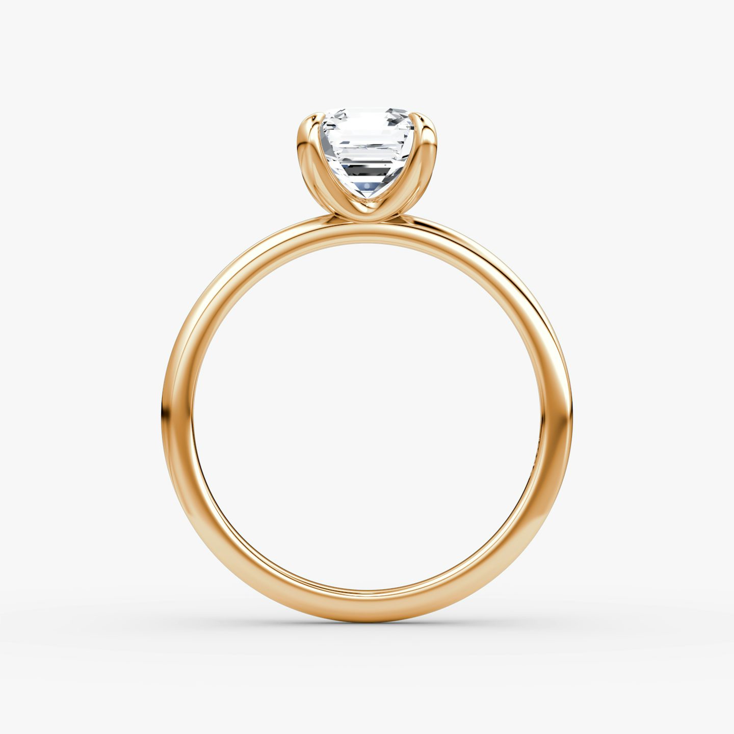 The Classic | Asscher | 14k | Rose Gold | bandAccent: Plain | bandWidth: standard | diamondOrientation: vertical | caratWeight: other
