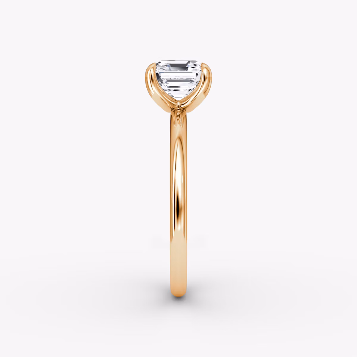 Classic | Asscher | 14k | Roségold | bandAccent: Ohne Pavé-Besatz | bandWidth: standard | diamondOrientation: vertical | caratWeight: other