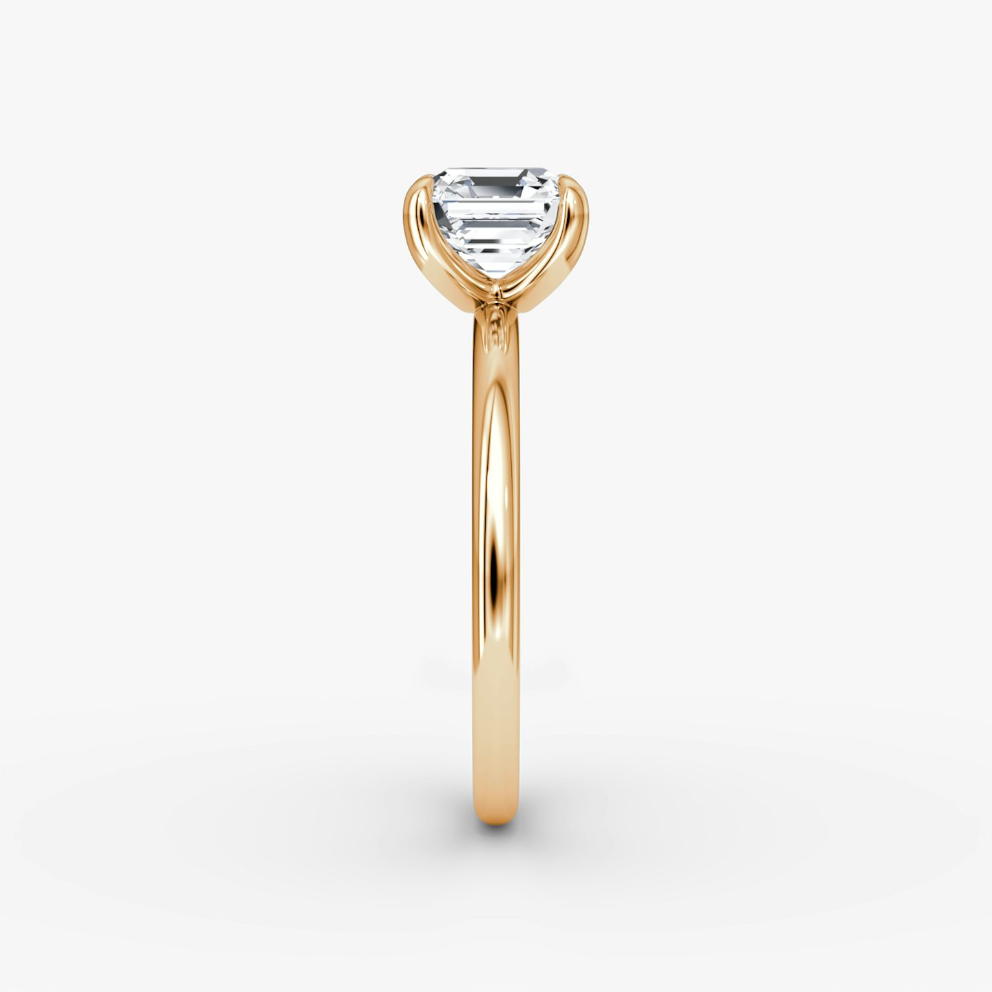 The Classic | Asscher | 14k | Rose Gold | bandAccent: Plain | bandWidth: standard | diamondOrientation: vertical | caratWeight: other
