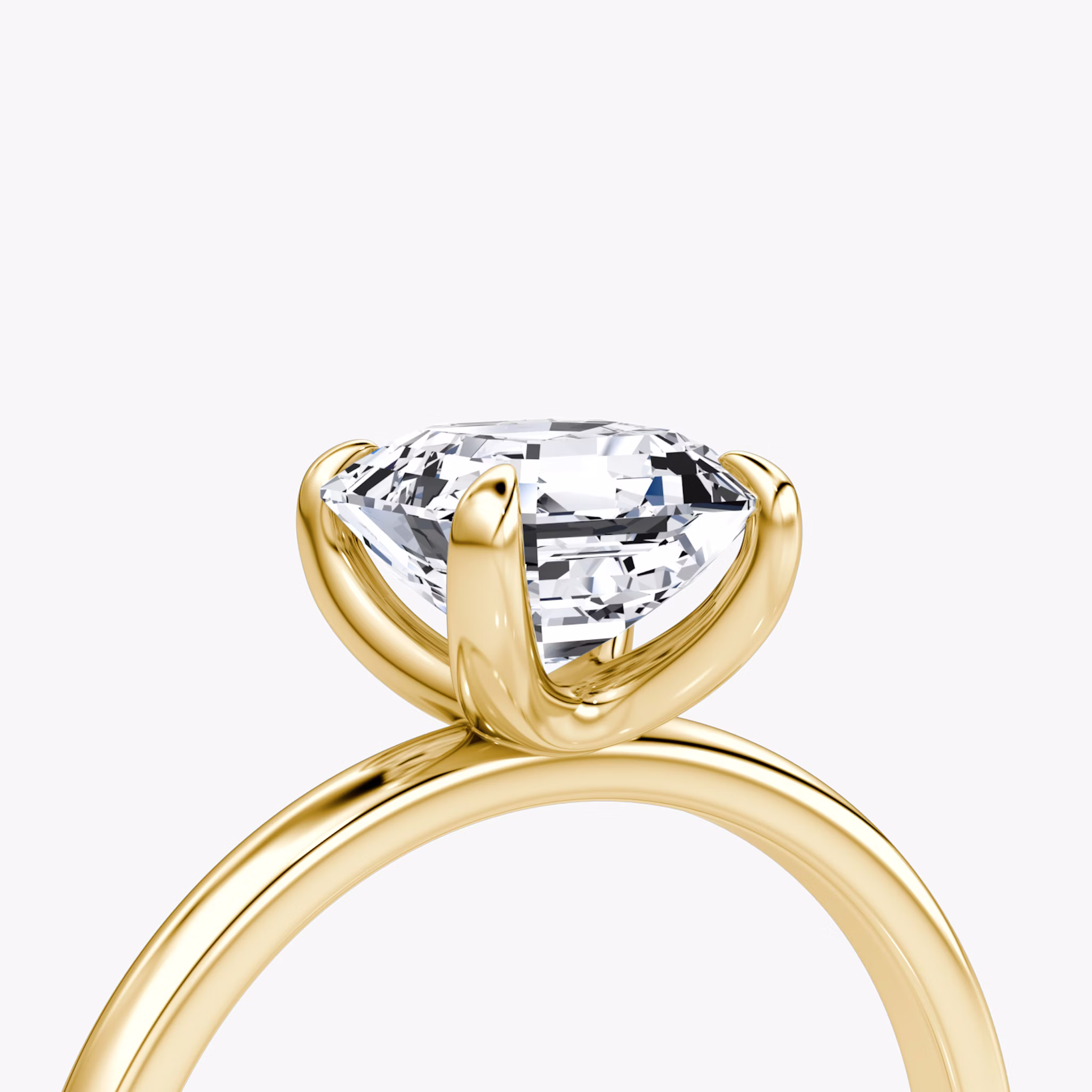 The Classic | Asscher | 18k | Yellow Gold | bandAccent: Plain | bandWidth: standard | diamondOrientation: vertical | caratWeight: other