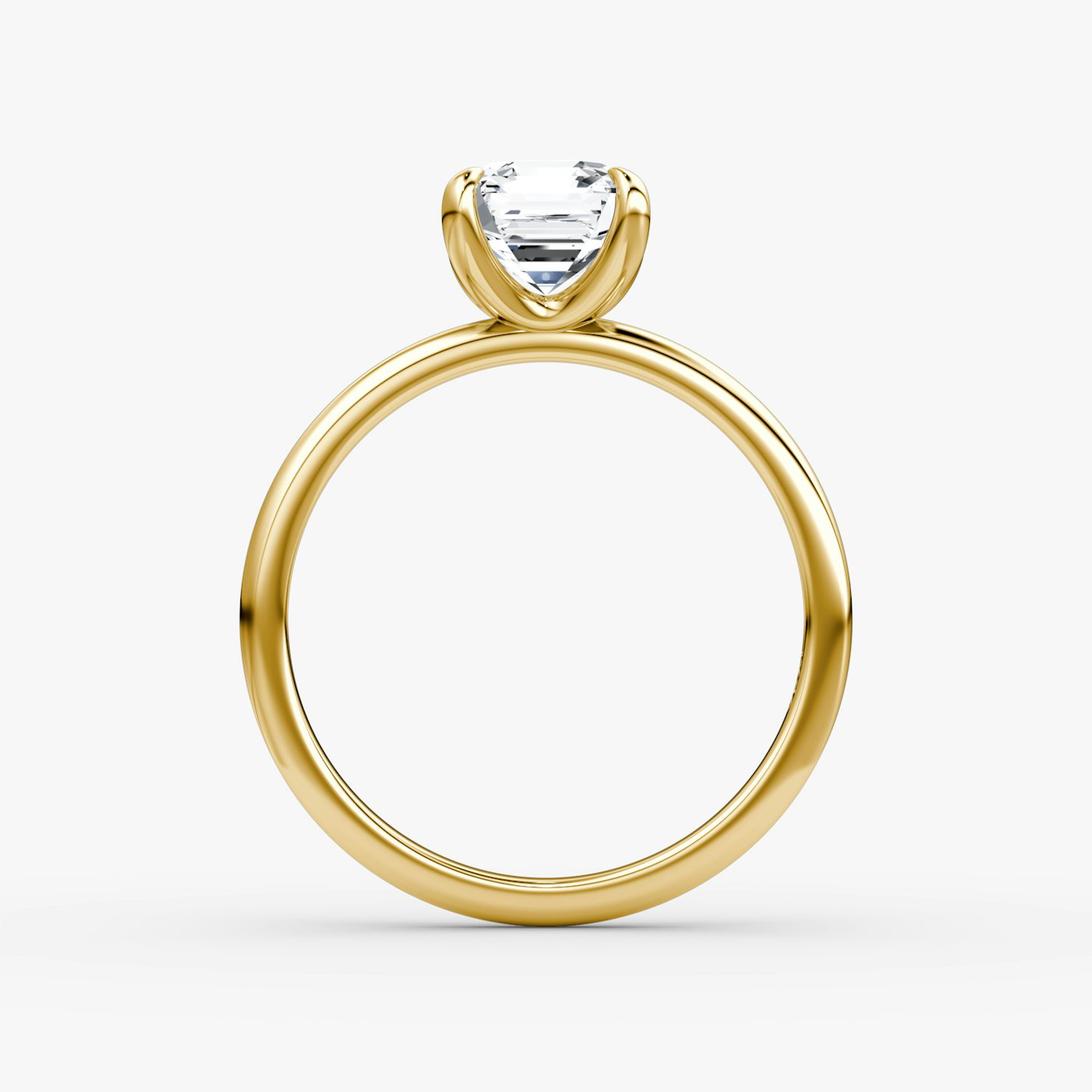 The Classic | Asscher | 18k | Yellow Gold | bandAccent: Plain | bandWidth: standard | diamondOrientation: vertical | caratWeight: other