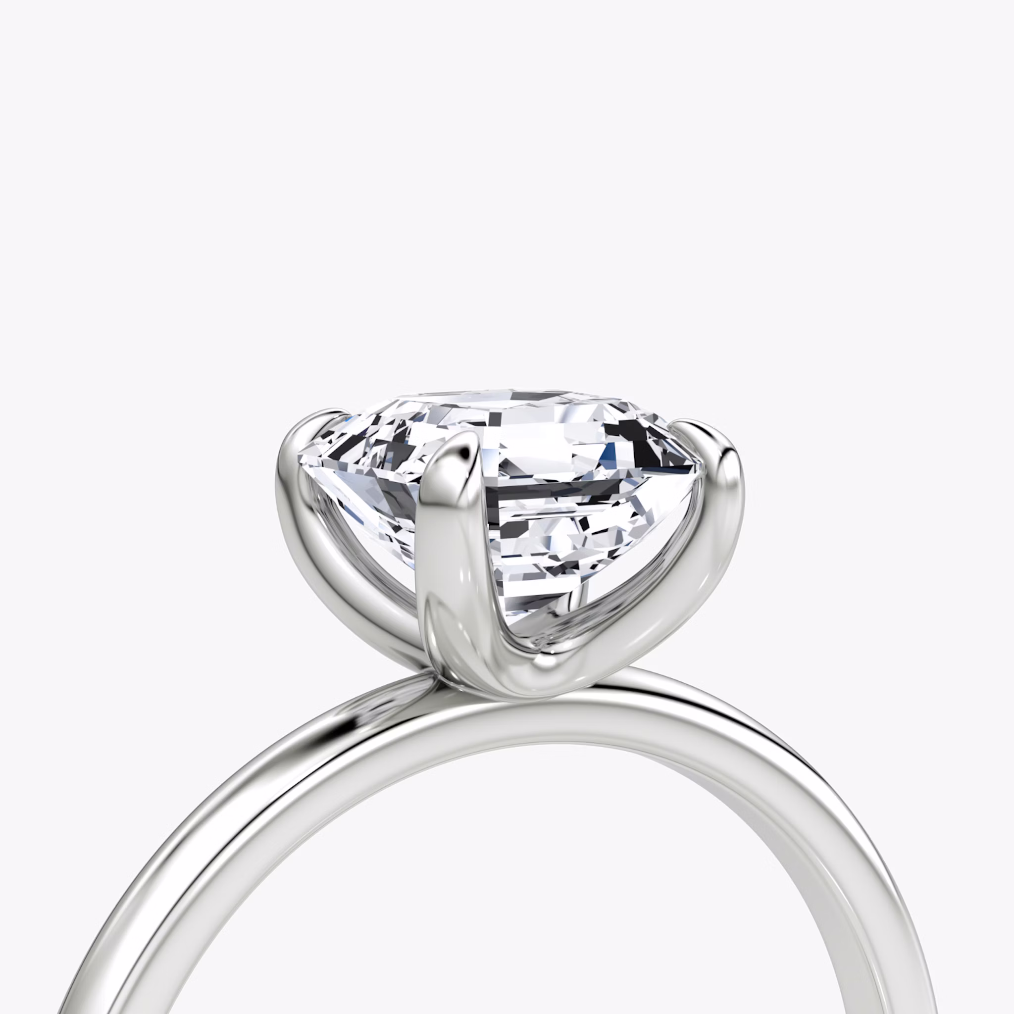 The Classic | Asscher | 18k | White Gold | bandAccent: Plain | bandWidth: standard | diamondOrientation: vertical | caratWeight: other