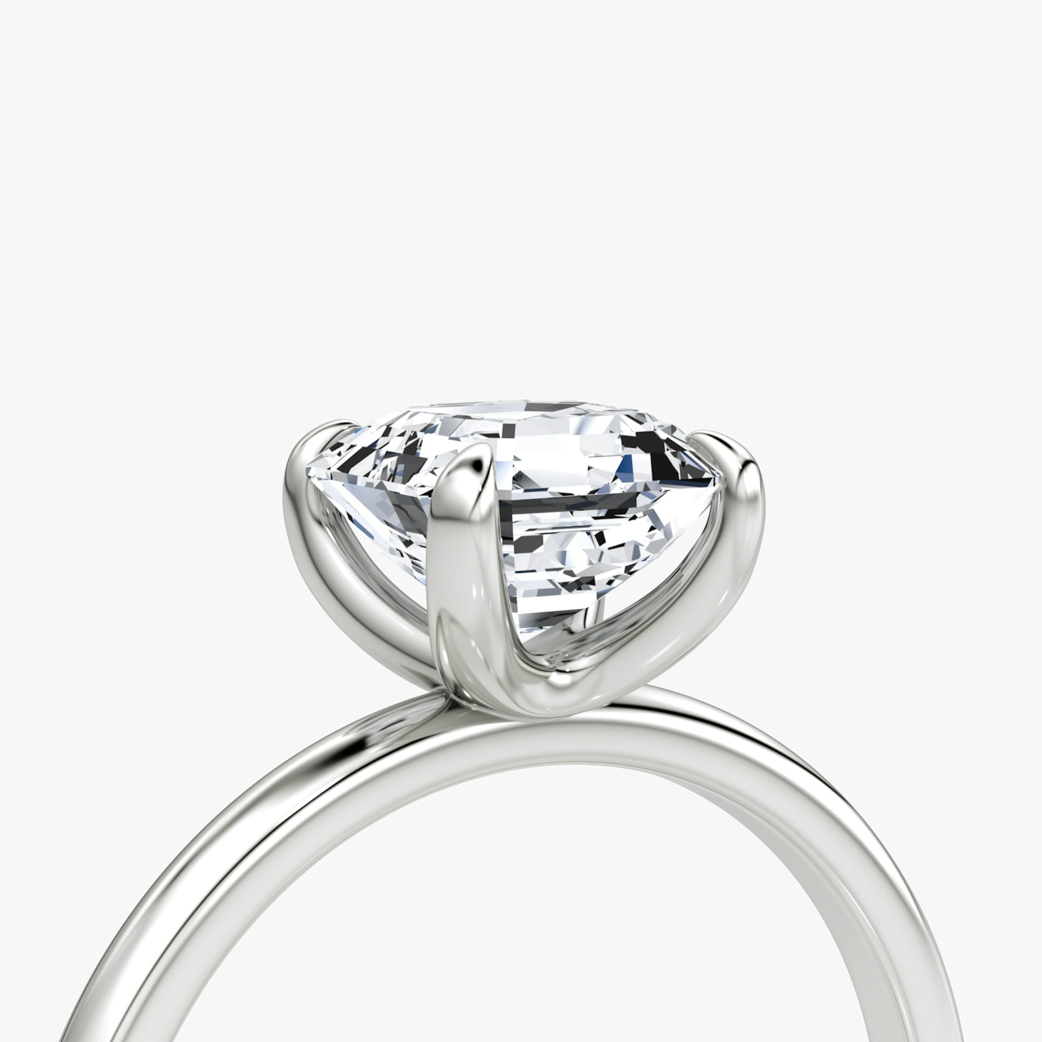 The Classic | Asscher | 18k | White Gold | bandAccent: Plain | bandWidth: standard | diamondOrientation: vertical | caratWeight: other