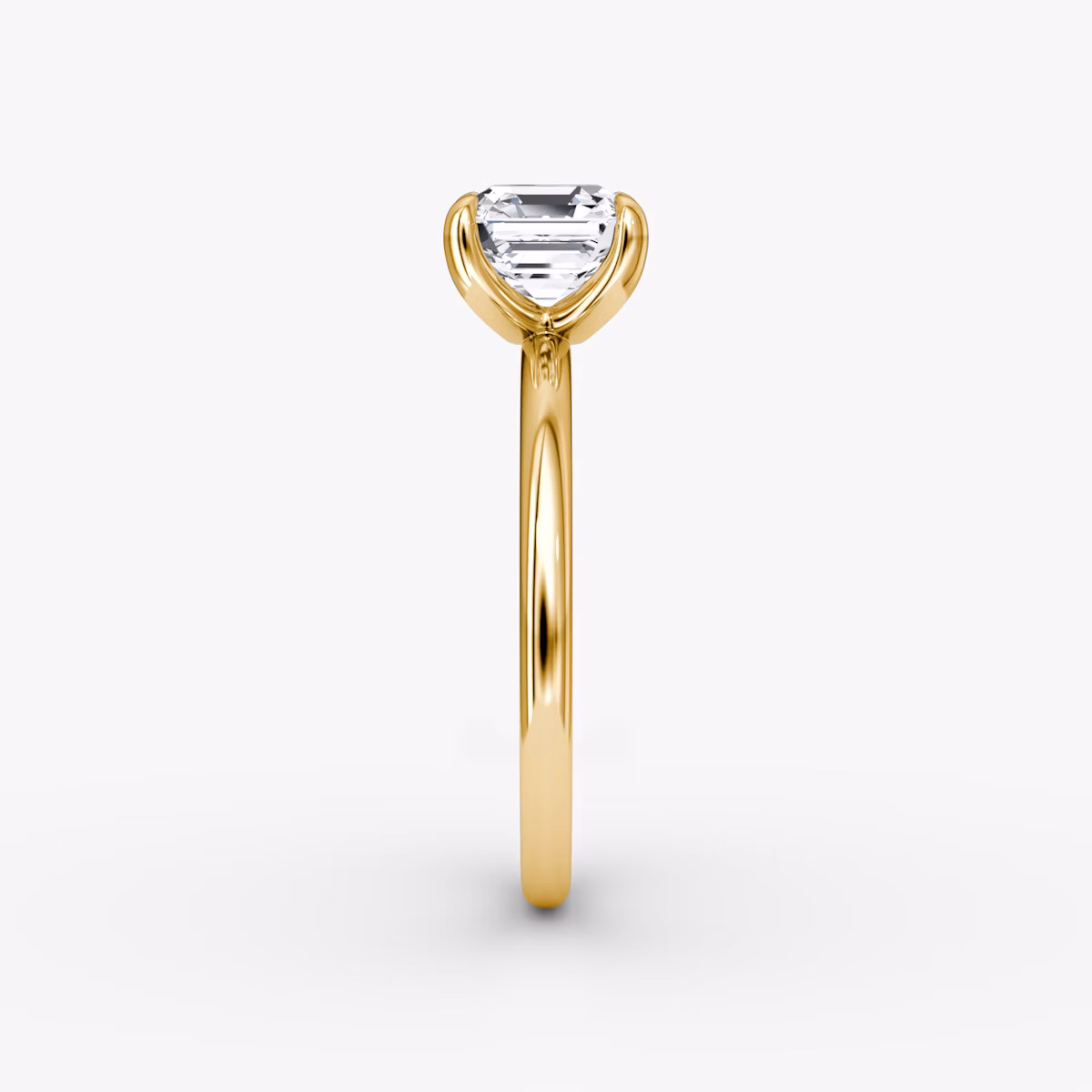 The Classic | Asscher | 18k | Yellow Gold | bandAccent: Plain | bandWidth: standard | diamondOrientation: vertical | caratWeight: other