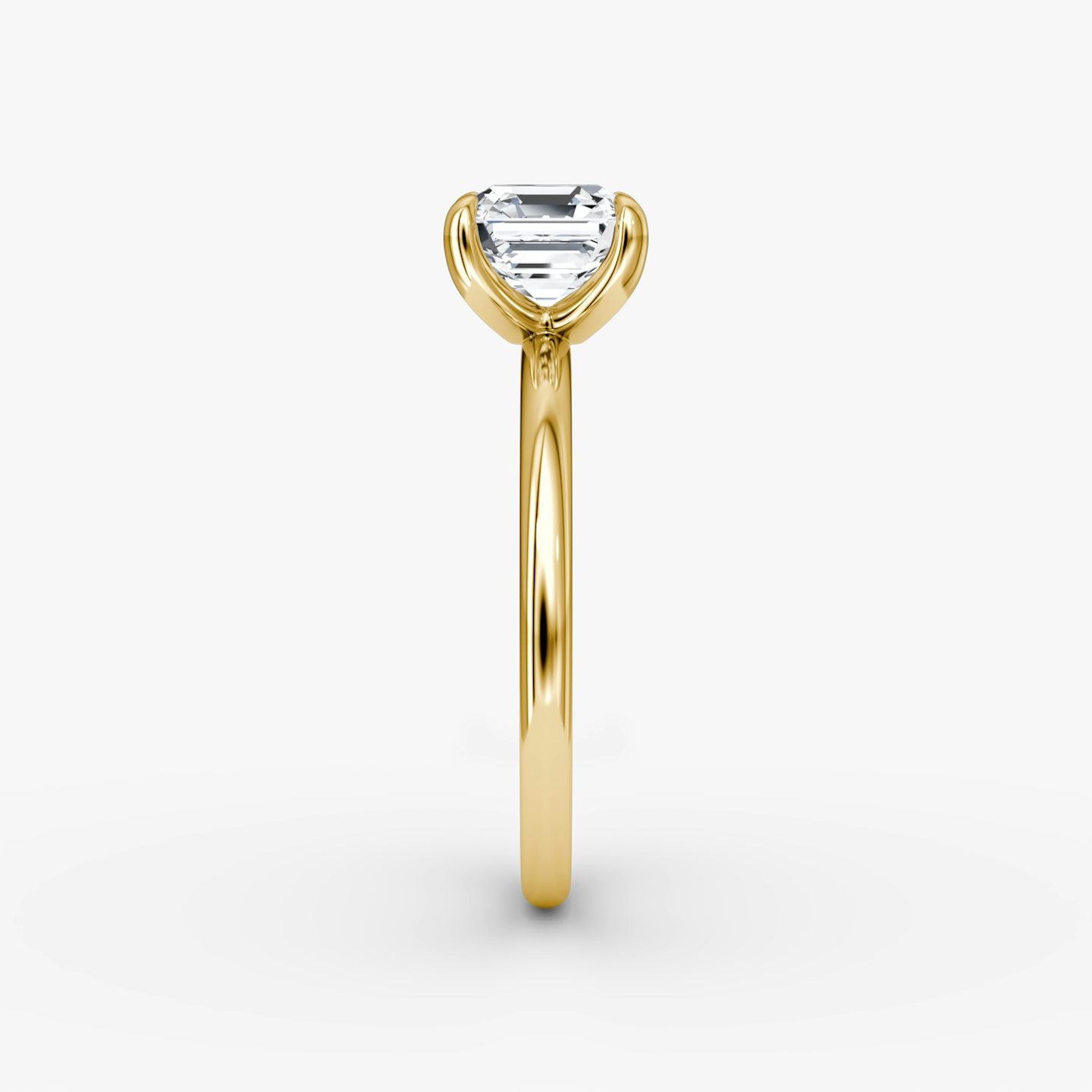The Classic | Asscher | 18k | Yellow Gold | bandAccent: Plain | bandWidth: standard | diamondOrientation: vertical | caratWeight: other