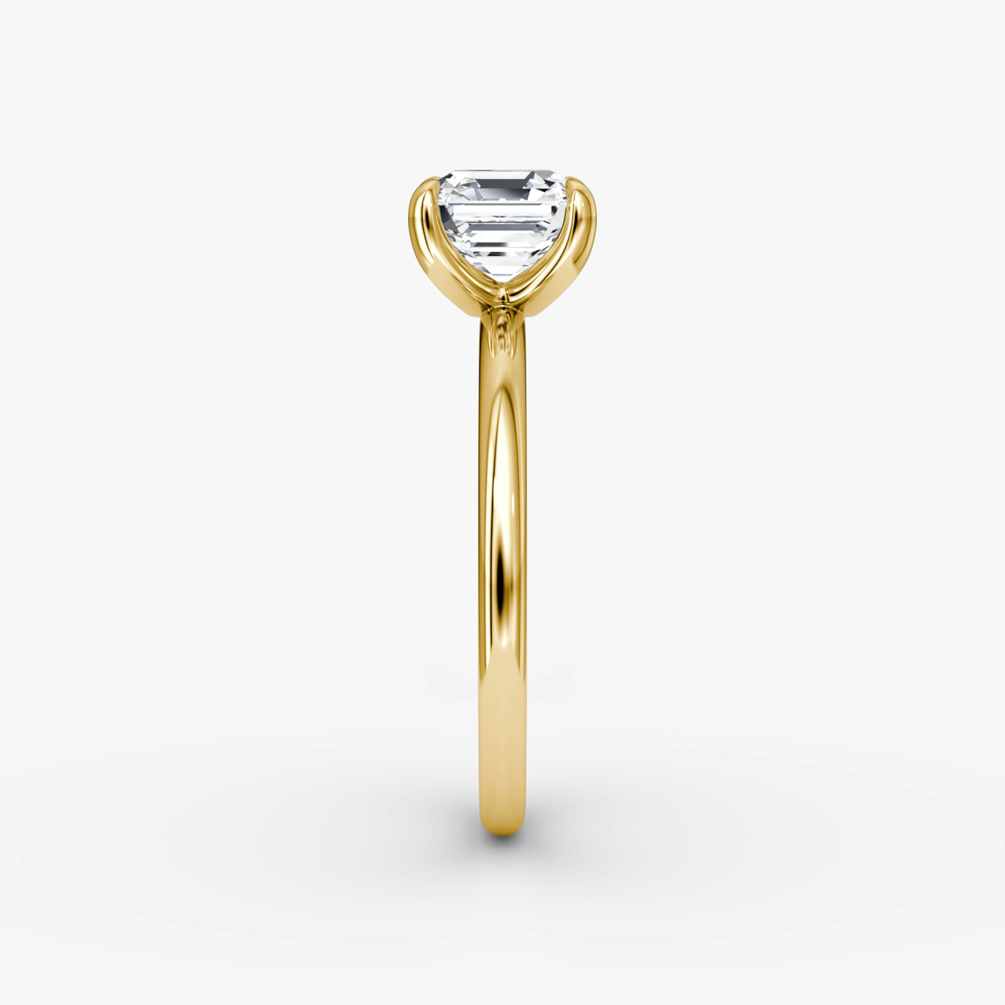 The Classic | Asscher | 18k | Yellow Gold | bandAccent: Plain | bandWidth: standard | diamondOrientation: vertical | caratWeight: other