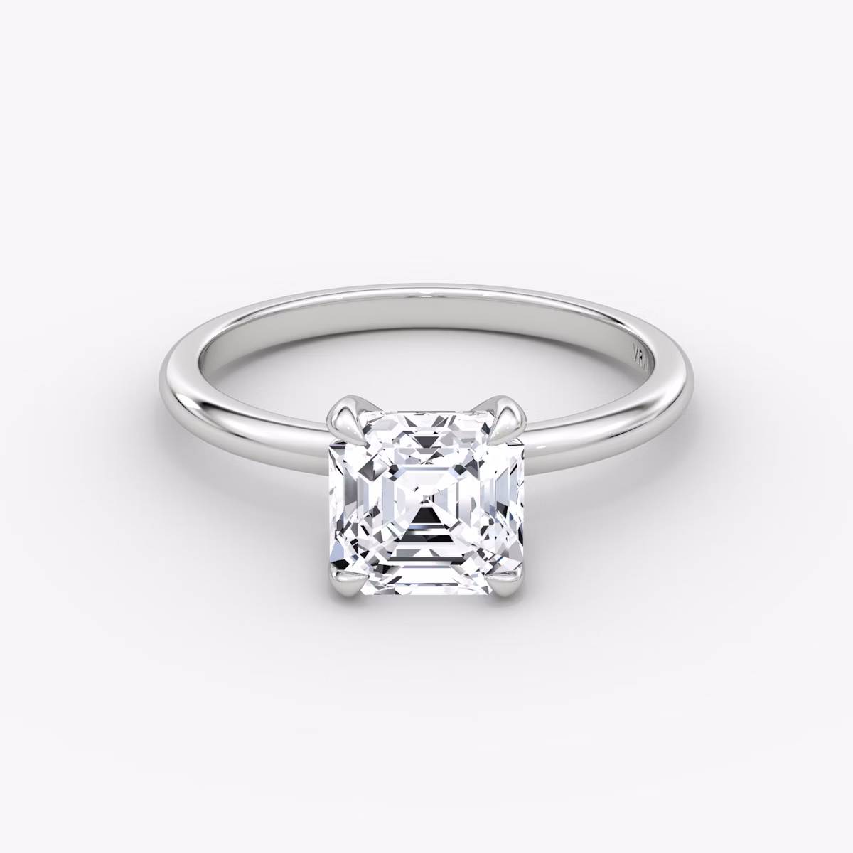 The Classic | Asscher | Platinum | bandAccent: Plain | bandWidth: standard | diamondOrientation: vertical | caratWeight: other