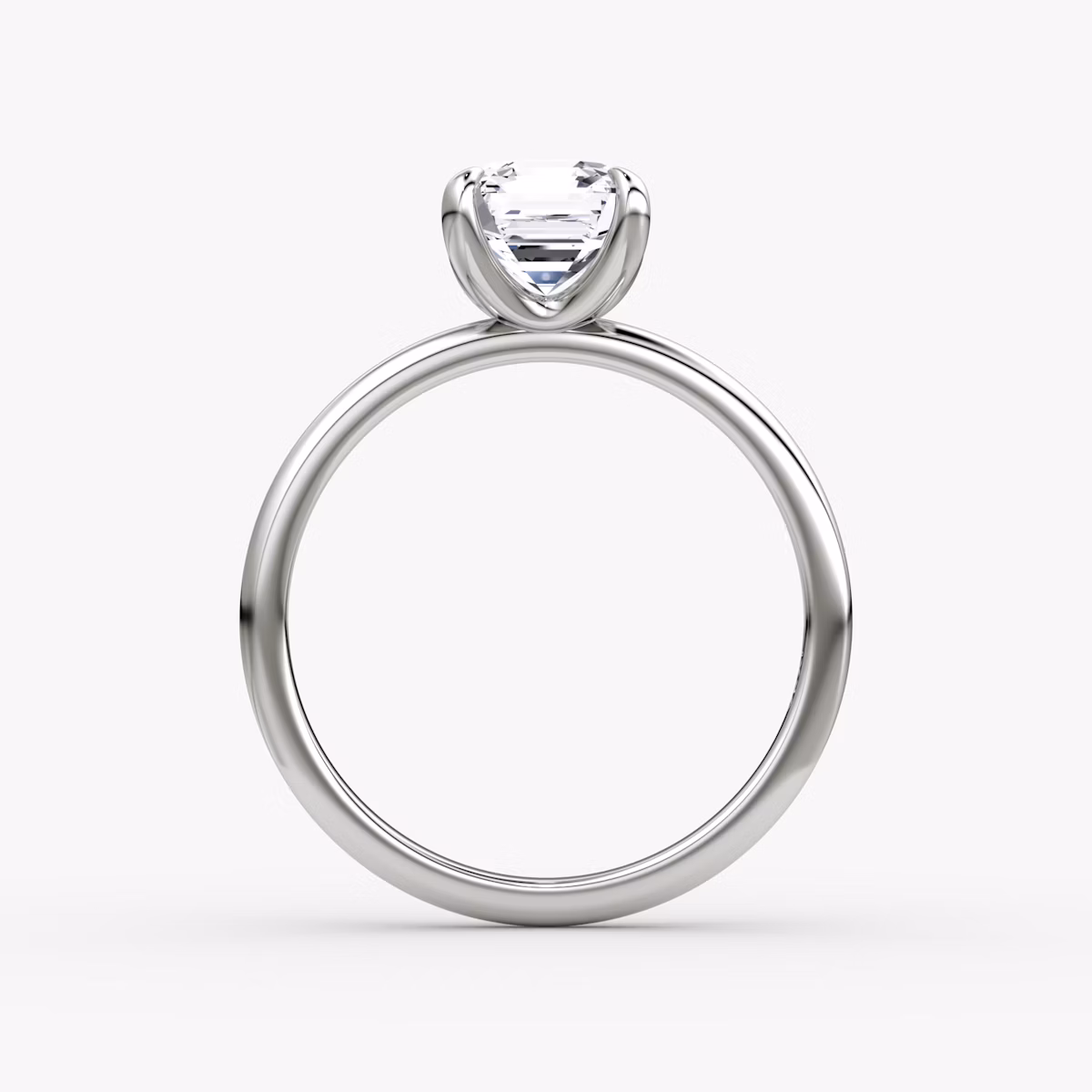 The Classic | Asscher | Platinum | bandAccent: Plain | bandWidth: standard | diamondOrientation: vertical | caratWeight: other