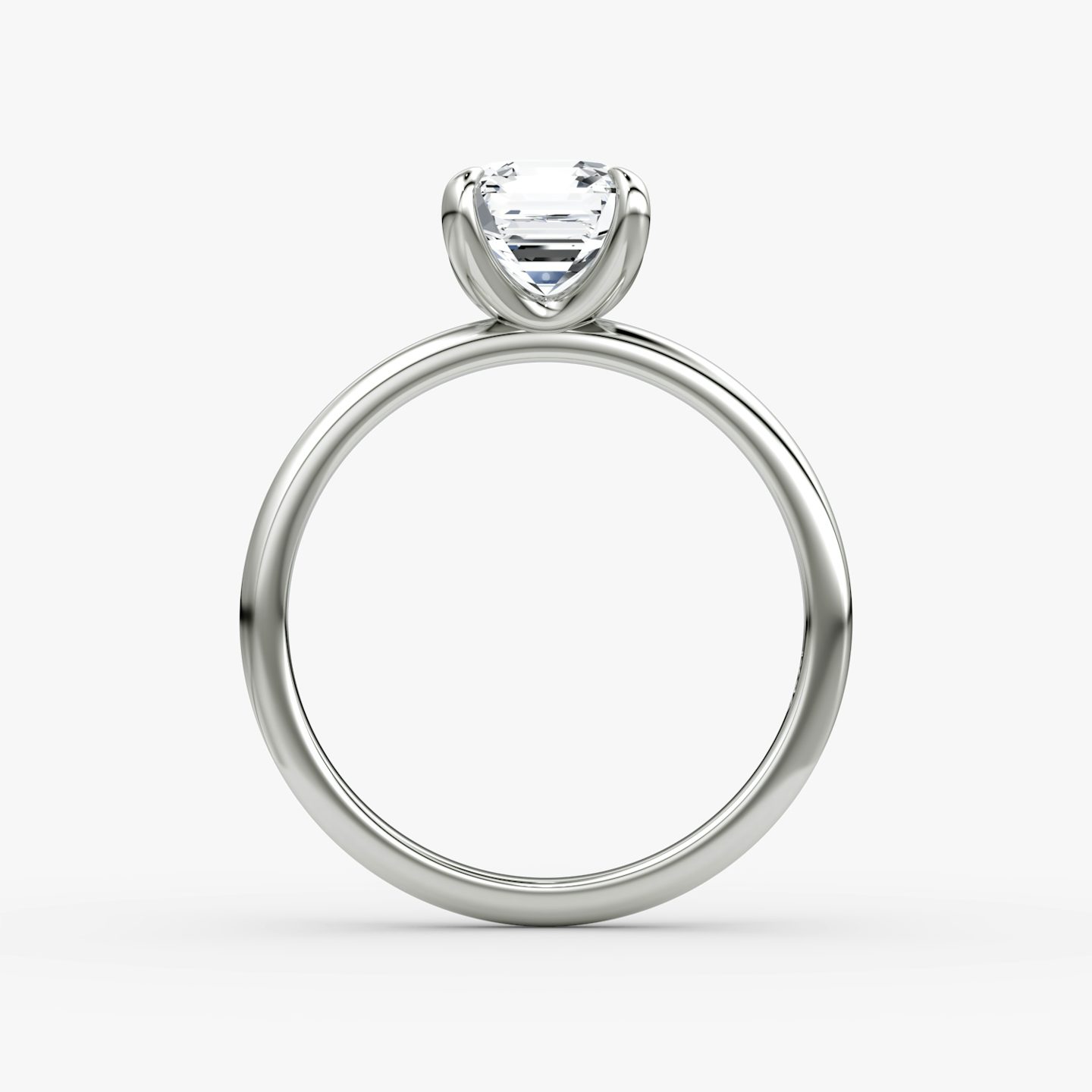 Anillo de compromiso Classic | Asscher | Platino | bandAccent: Simple | bandWidth: standard | diamondOrientation: vertical | caratWeight: other
