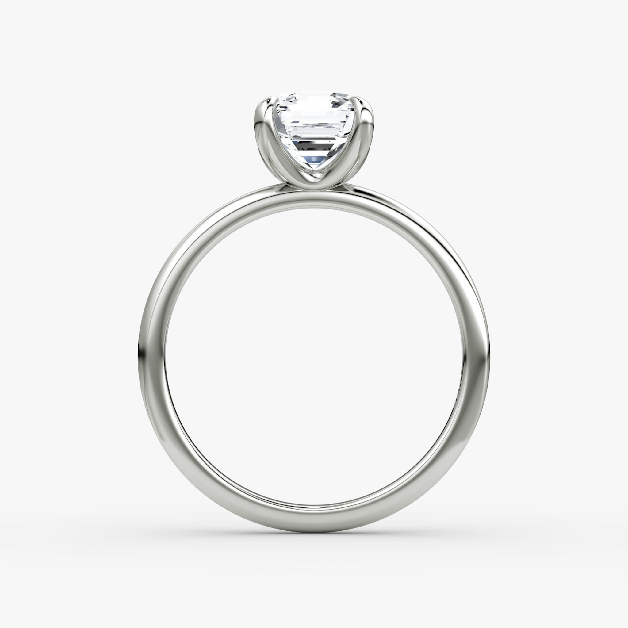 The Classic | Asscher | 18k | White Gold | bandAccent: Plain | bandWidth: standard | diamondOrientation: vertical | caratWeight: other