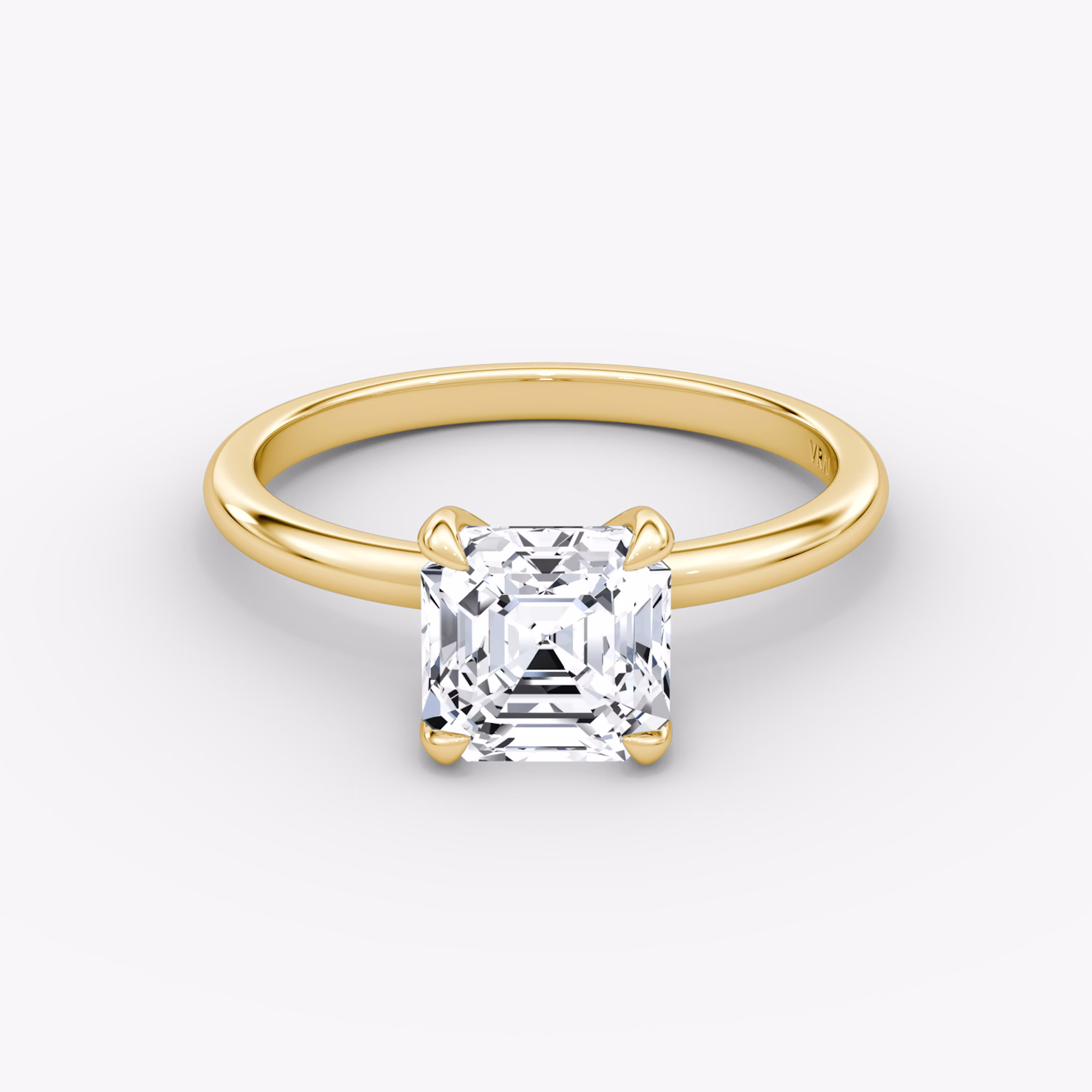 The Classic | Asscher | 18k | Yellow Gold | bandAccent: Plain | bandWidth: standard | diamondOrientation: vertical | caratWeight: other