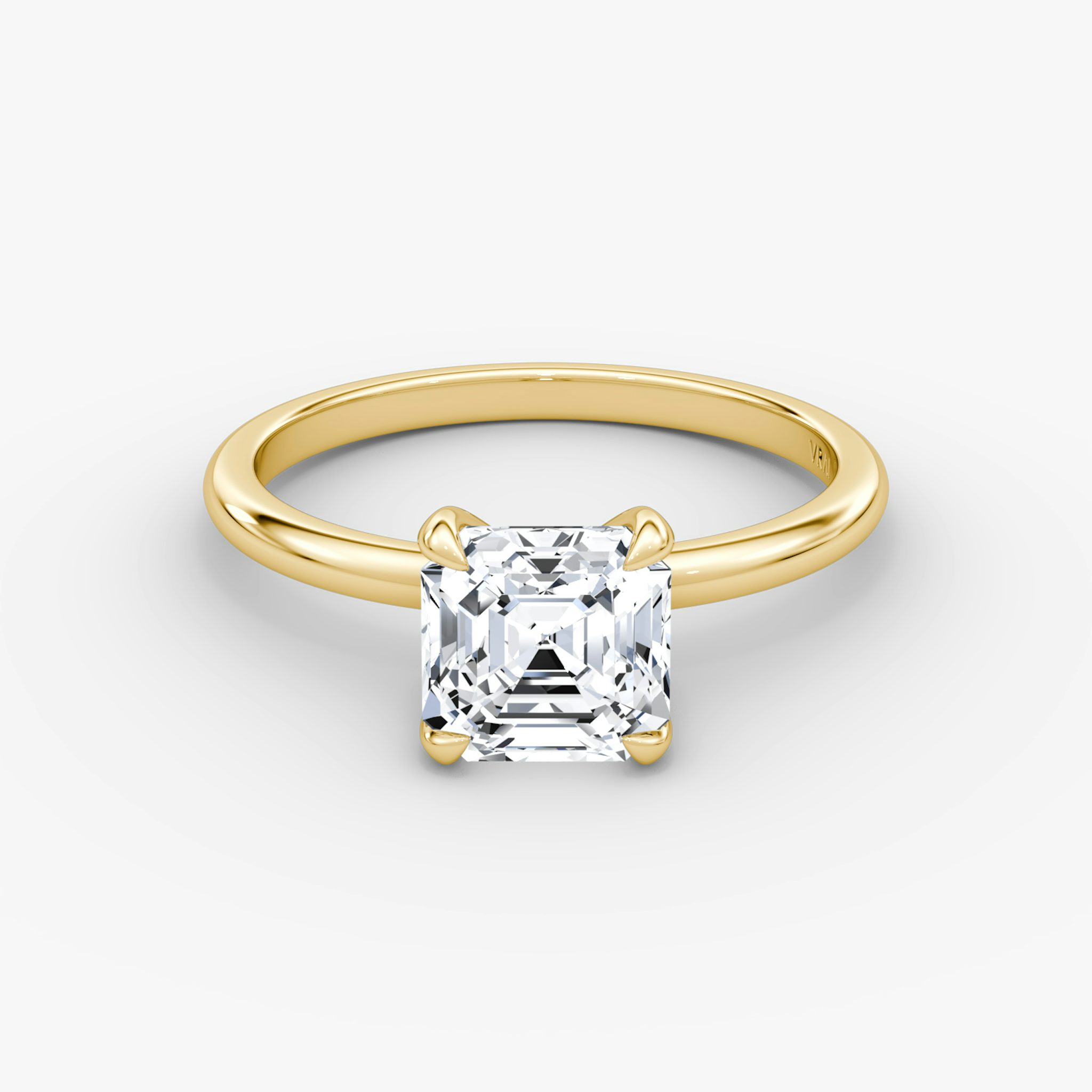 The Classic | Asscher | 18k | Yellow Gold | bandAccent: Plain | bandWidth: standard | diamondOrientation: vertical | caratWeight: other