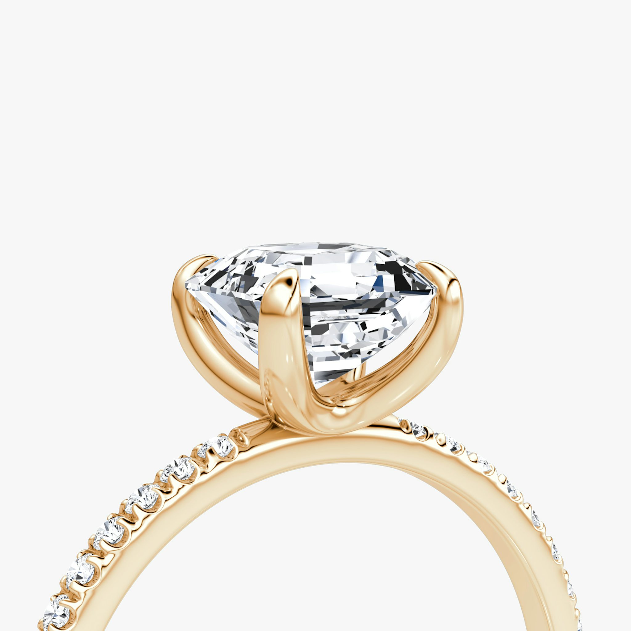 The Classic | Asscher | 14k | Rose Gold | bandAccent: Pavé | bandWidth: standard | diamondOrientation: vertical | caratWeight: other