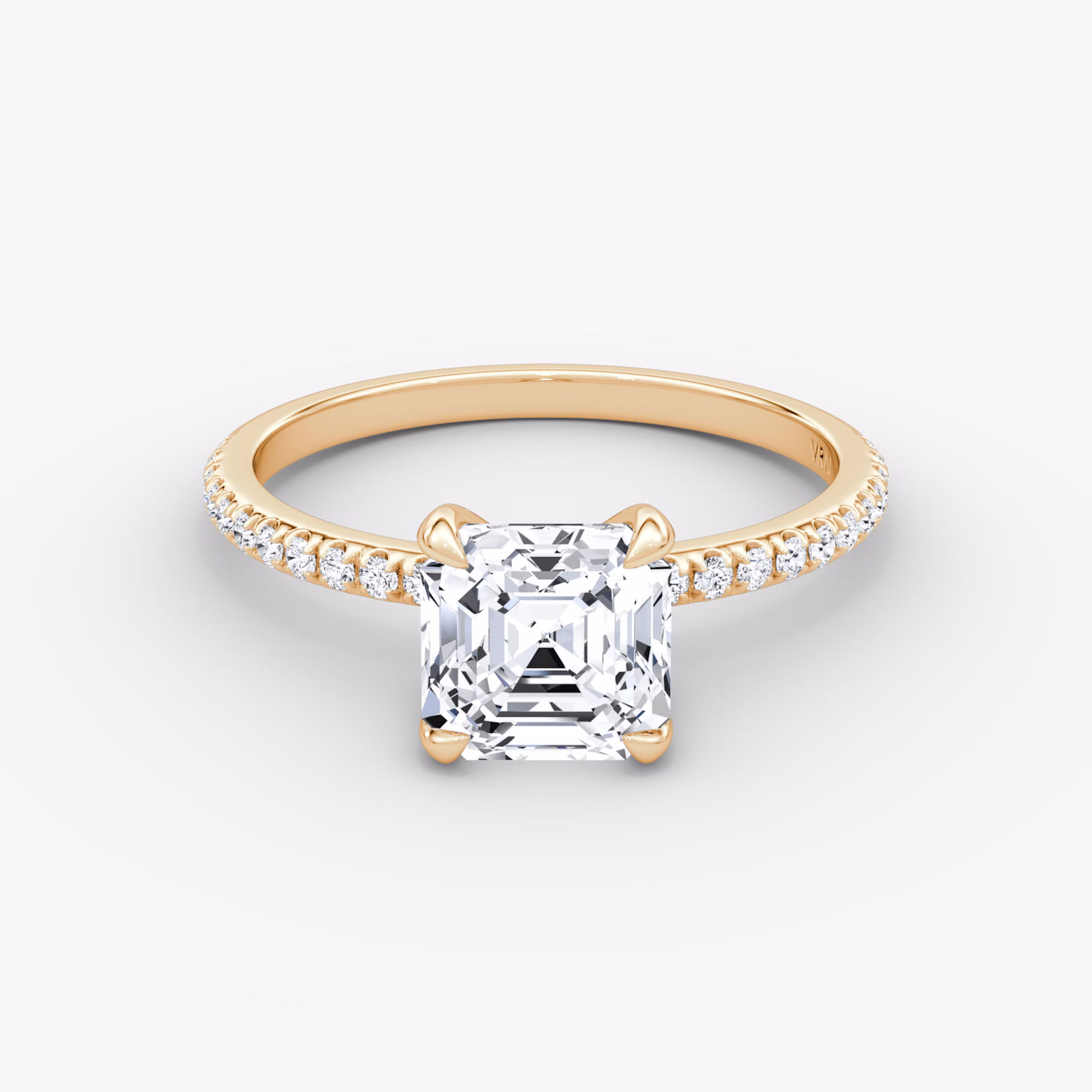 The Classic | Asscher | 14k | Rose Gold | bandAccent: Pavé | bandWidth: standard | diamondOrientation: vertical | caratWeight: other