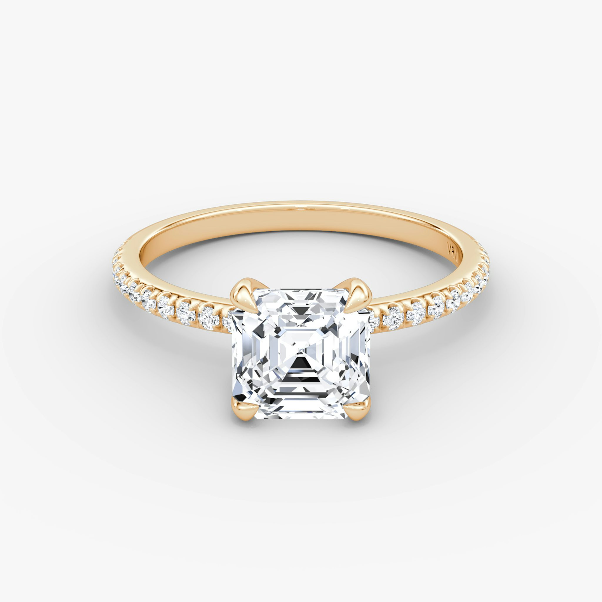 The Classic | Asscher | 14k | Rose Gold | bandAccent: Pavé | bandWidth: standard | diamondOrientation: vertical | caratWeight: other