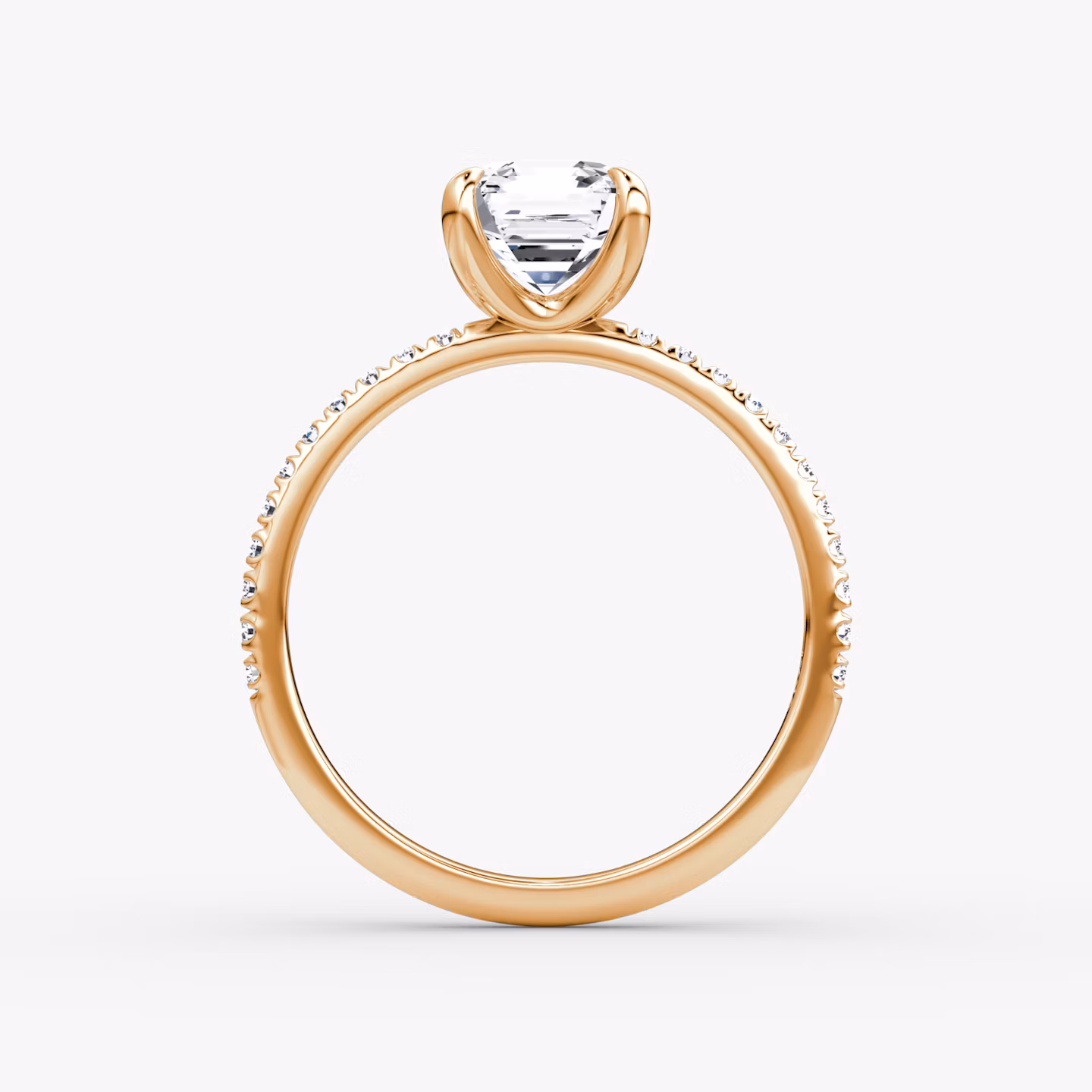 The Classic | Asscher | 14k | Rose Gold | bandAccent: Pavé | bandWidth: standard | diamondOrientation: vertical | caratWeight: other
