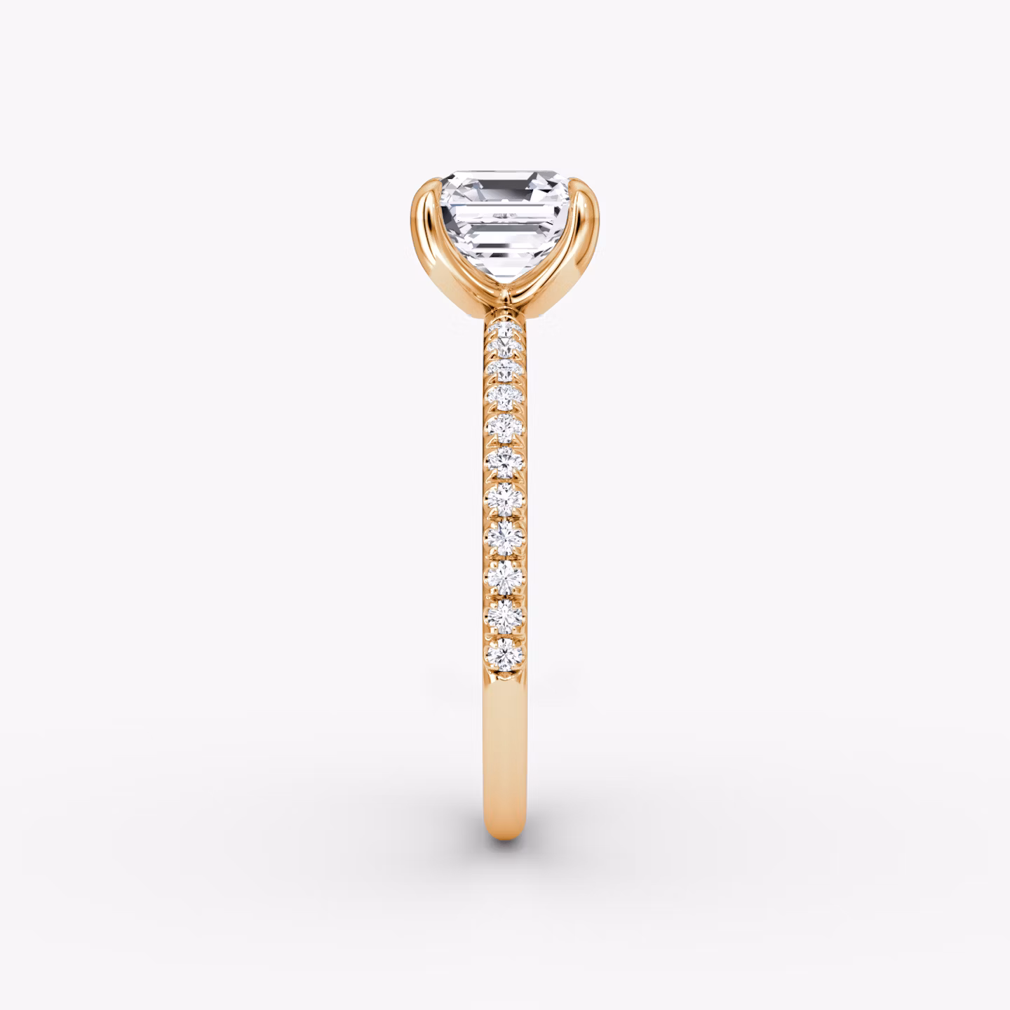 The Classic | Asscher | 14k | Rose Gold | bandAccent: Pavé | bandWidth: standard | diamondOrientation: vertical | caratWeight: other