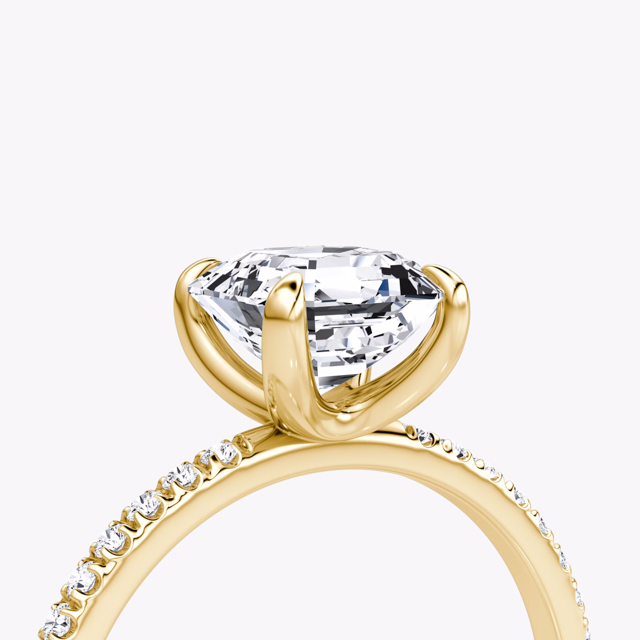 The Classic | Asscher | 18k | Yellow Gold | bandAccent: Pavé | bandWidth: standard | diamondOrientation: vertical | caratWeight: other