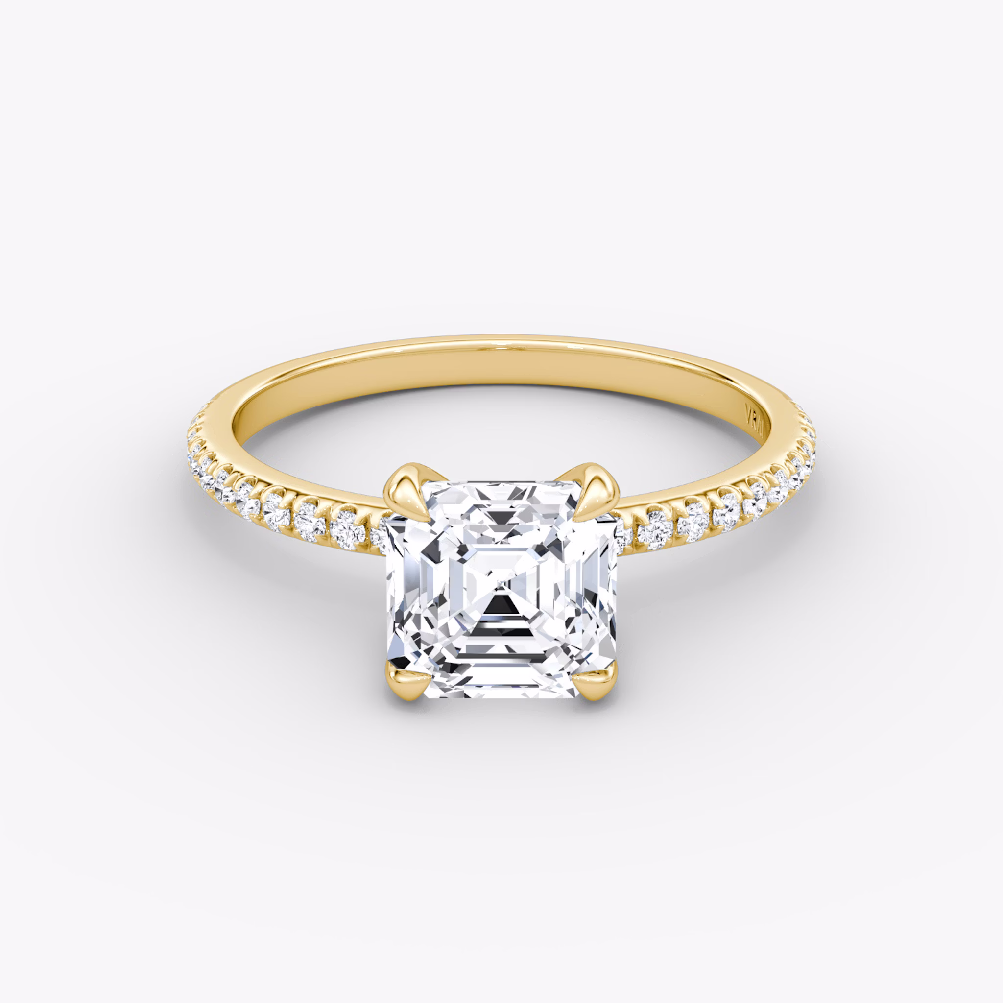 The Classic | Asscher | 18k | Yellow Gold | bandAccent: Pavé | bandWidth: standard | diamondOrientation: vertical | caratWeight: other