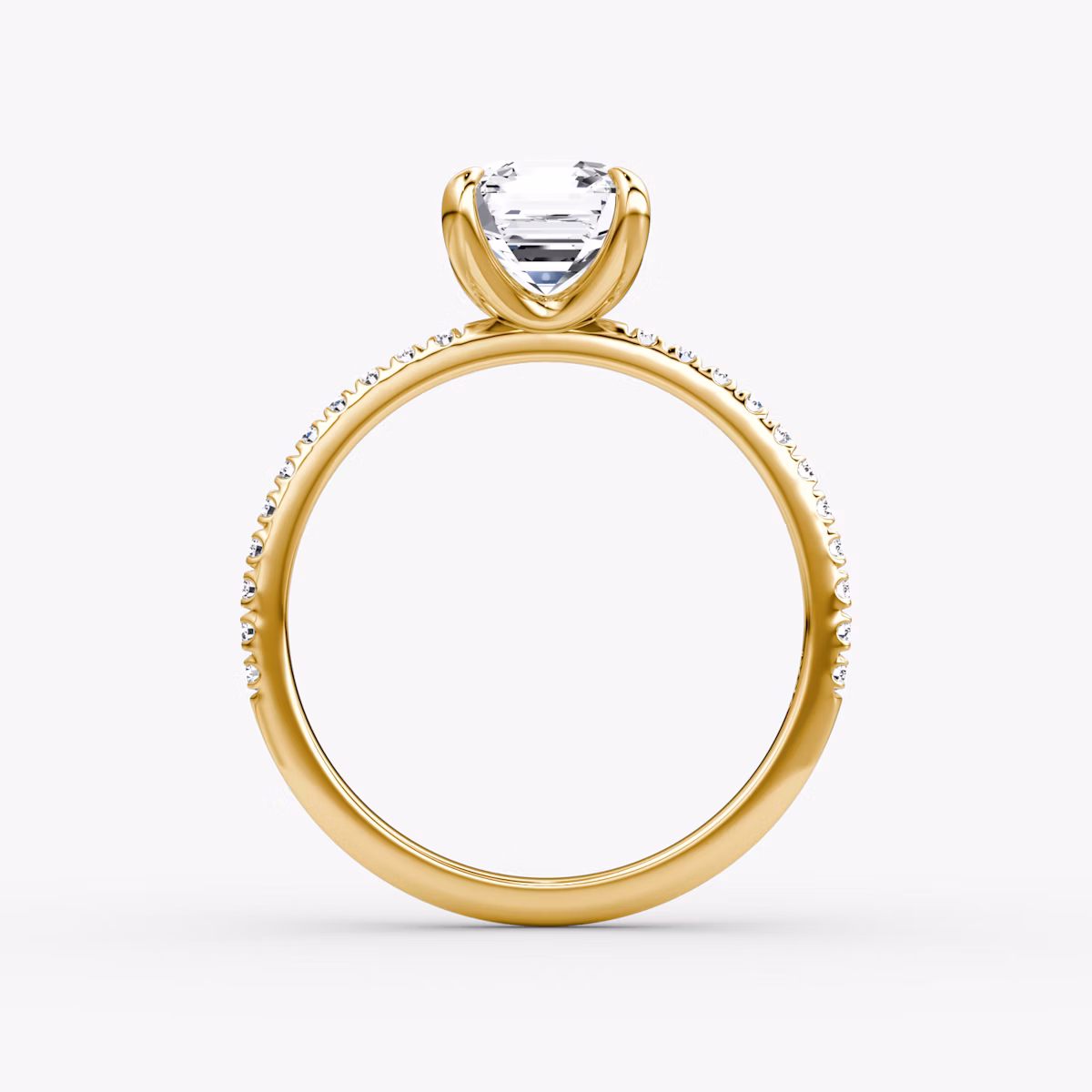 The Classic | Asscher | 18k | Yellow Gold | bandAccent: Pavé | bandWidth: standard | diamondOrientation: vertical | caratWeight: other