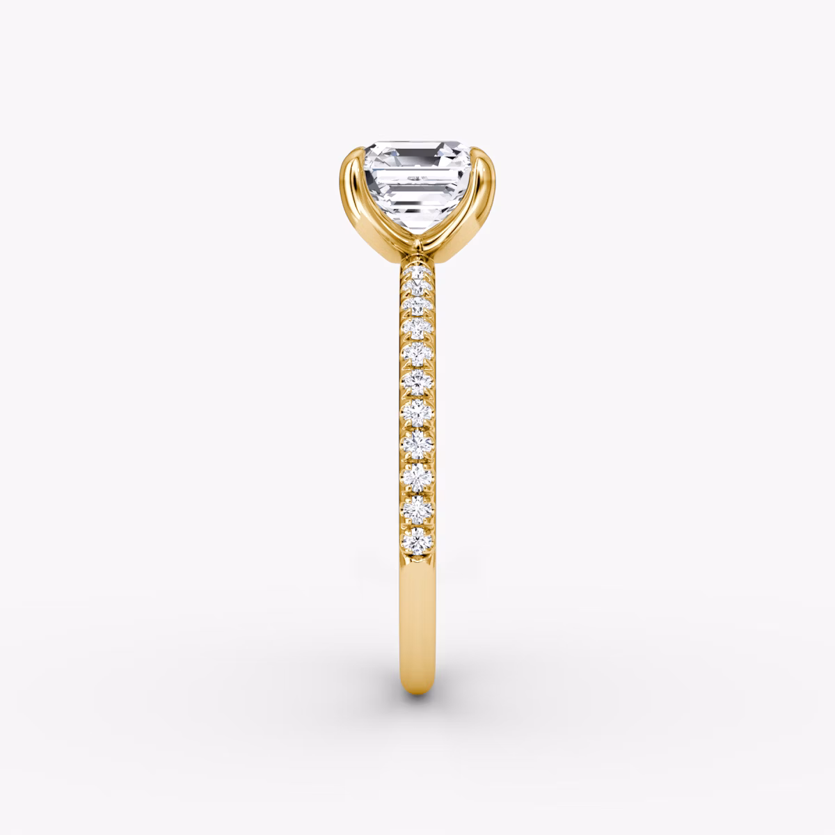 The Classic | Asscher | 18k | Yellow Gold | bandAccent: Pavé | bandWidth: standard | diamondOrientation: vertical | caratWeight: other