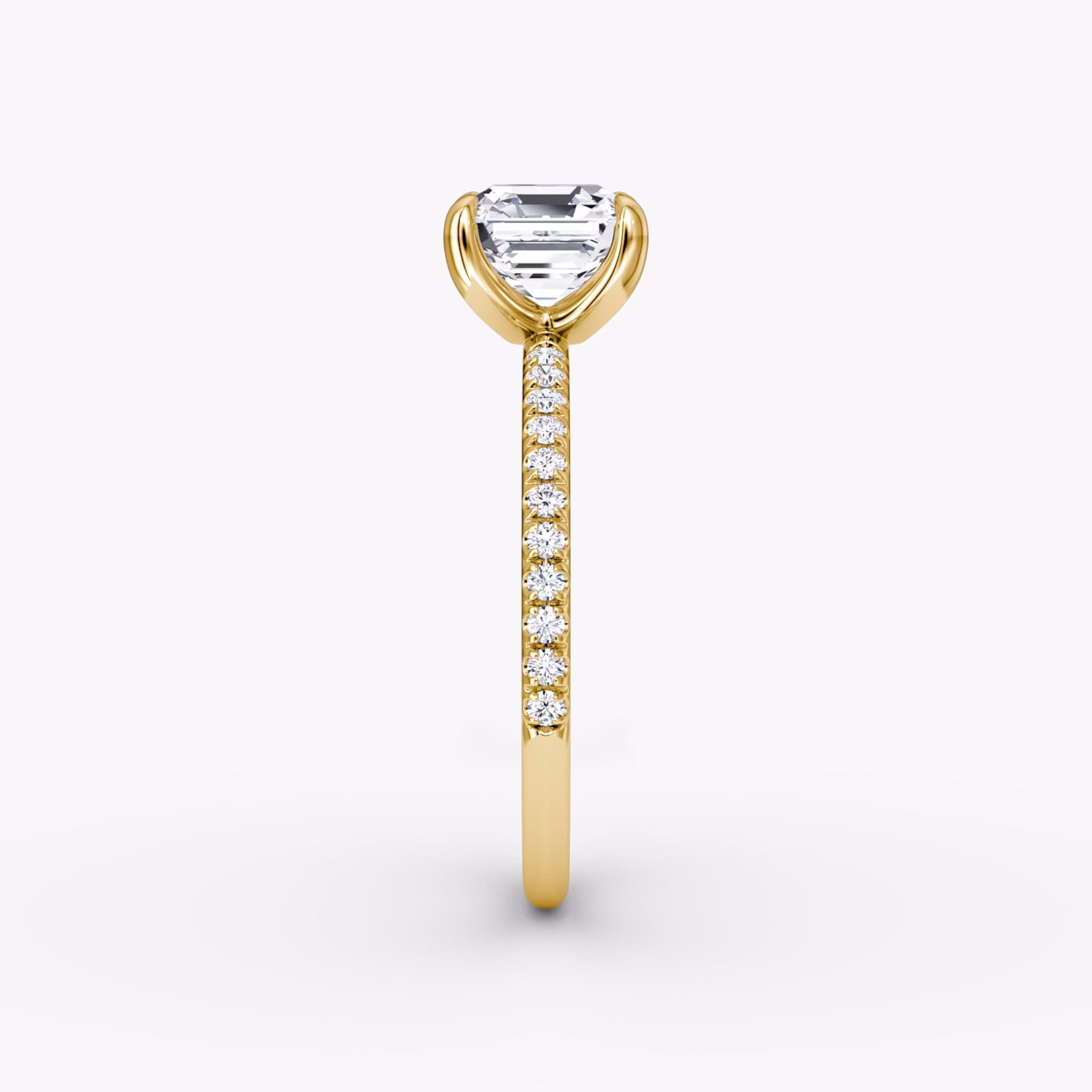 The Classic | Asscher | 18k | Yellow Gold | bandAccent: Pavé | bandWidth: standard | diamondOrientation: vertical | caratWeight: other