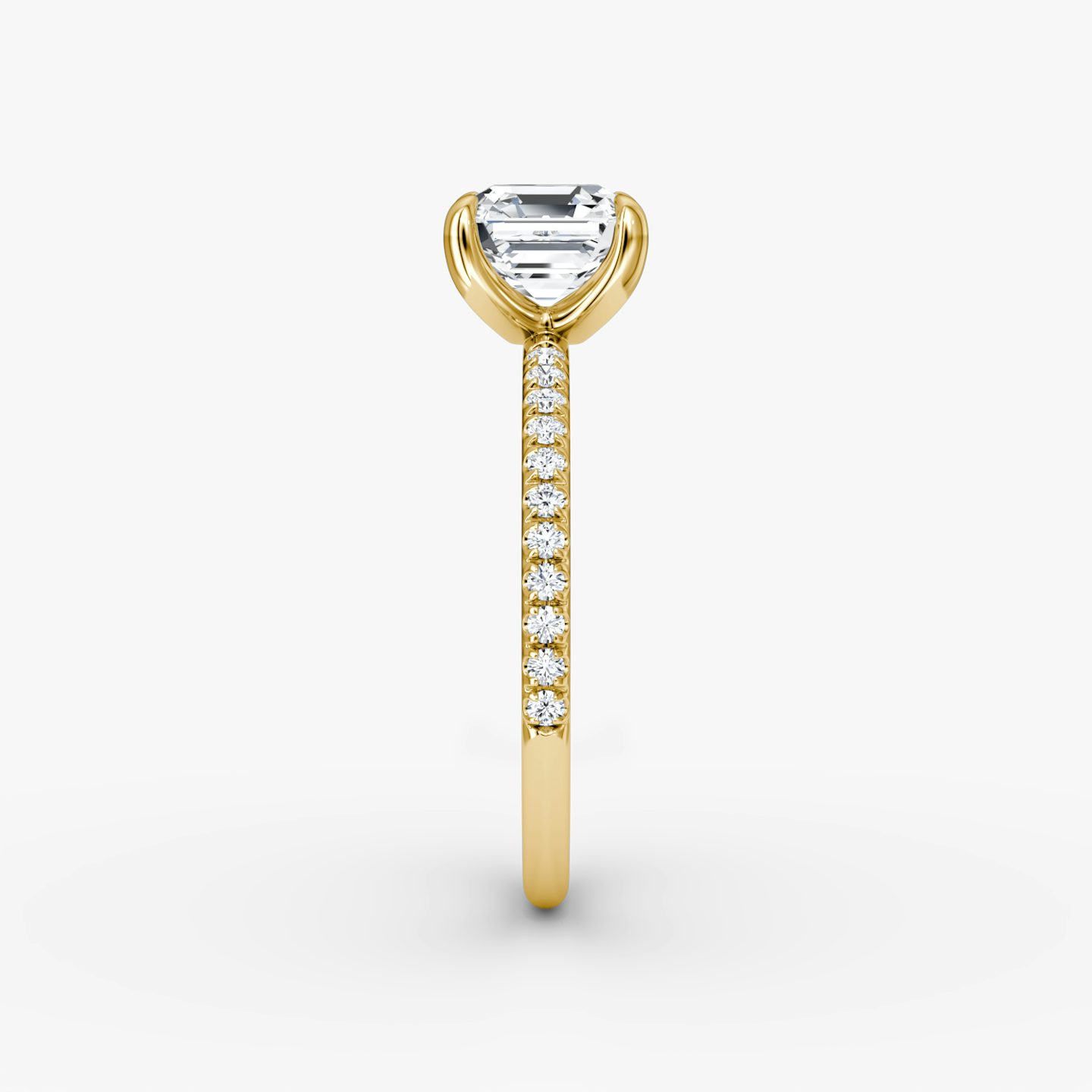 The Classic | Asscher | 18k | Yellow Gold | bandAccent: Pavé | bandWidth: standard | diamondOrientation: vertical | caratWeight: other