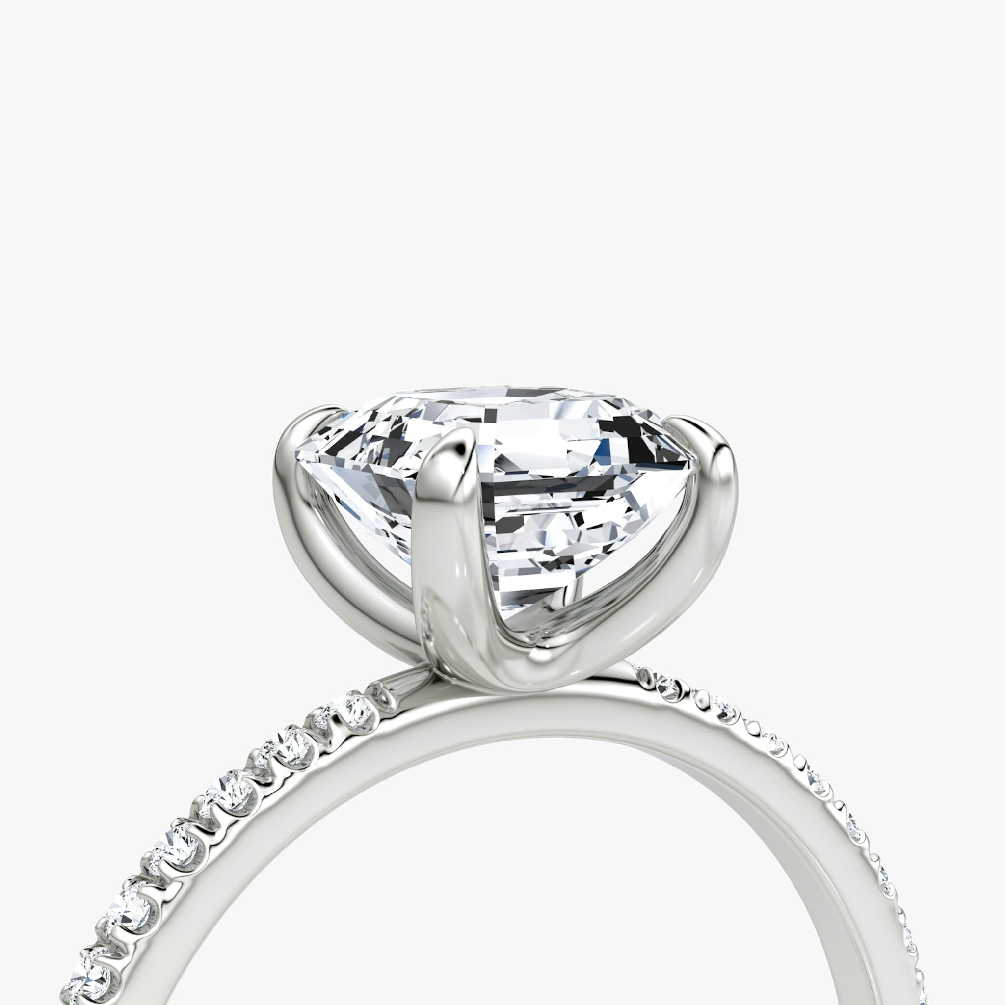The Classic | Asscher | 18k | White Gold | bandAccent: Pavé | bandWidth: standard | diamondOrientation: vertical | caratWeight: other