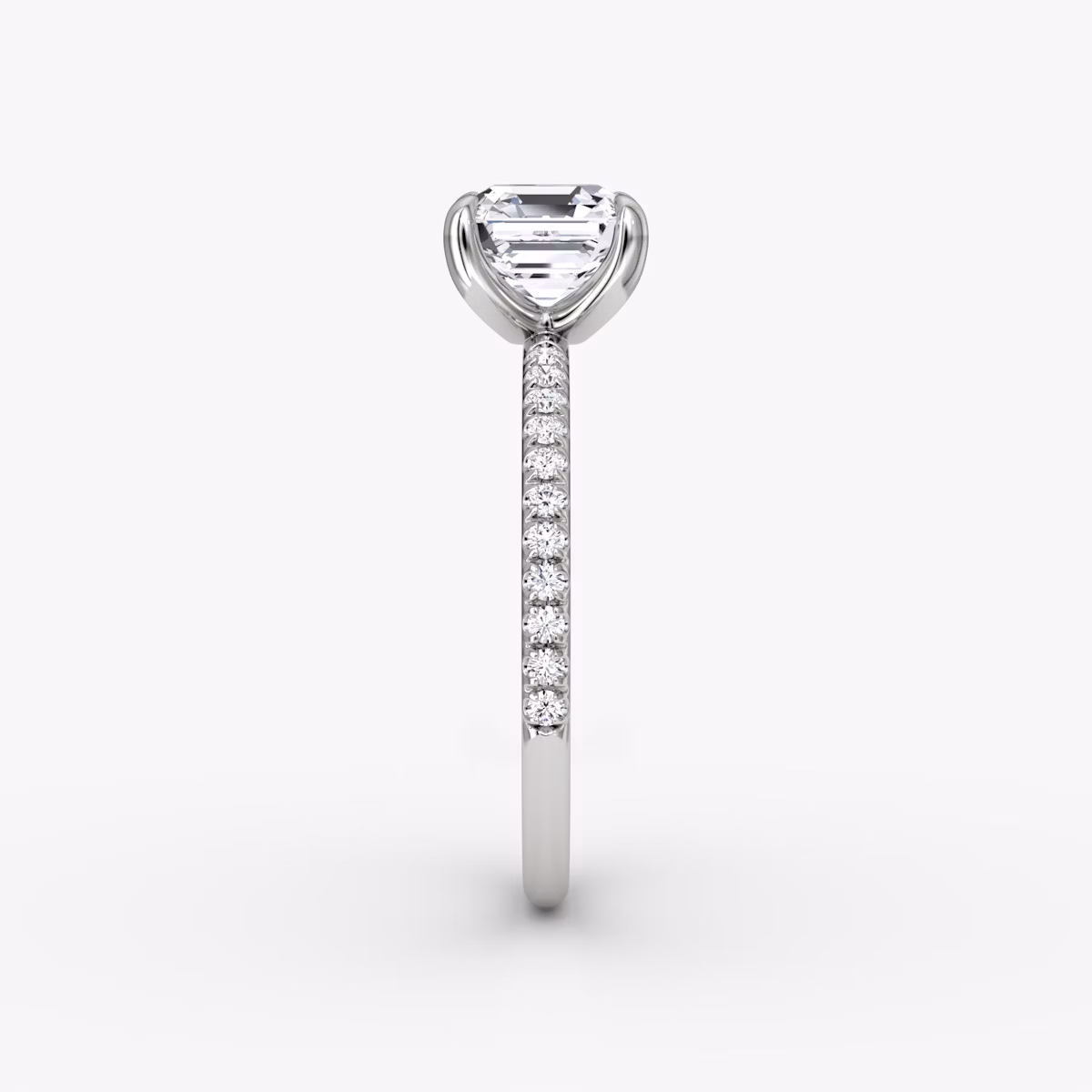 The Classic | Asscher | 18k | White Gold | bandAccent: Pavé | bandWidth: standard | diamondOrientation: vertical | caratWeight: other
