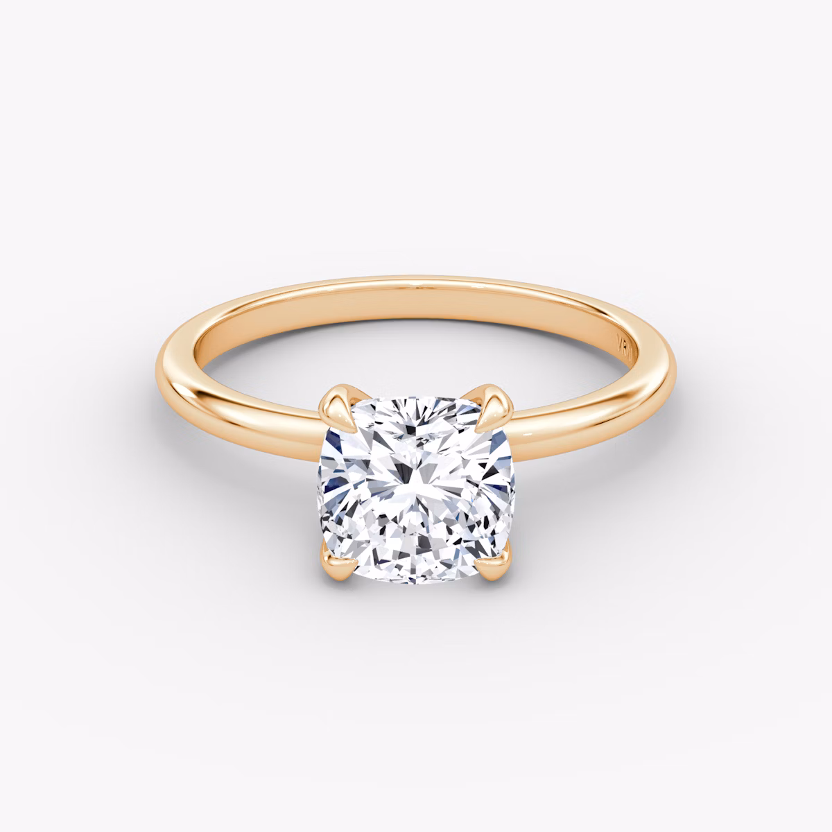 The Classic | Cushion | 14k | Rose Gold | bandAccent: Plain | bandWidth: standard | diamondOrientation: vertical | caratWeight: other