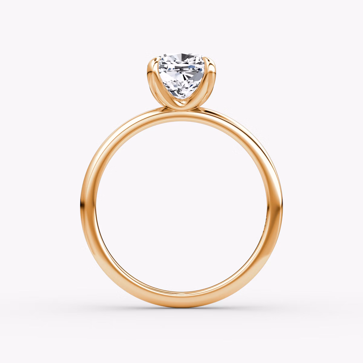 The Classic | Cushion | 14k | Rose Gold | bandAccent: Plain | bandWidth: standard | diamondOrientation: vertical | caratWeight: other