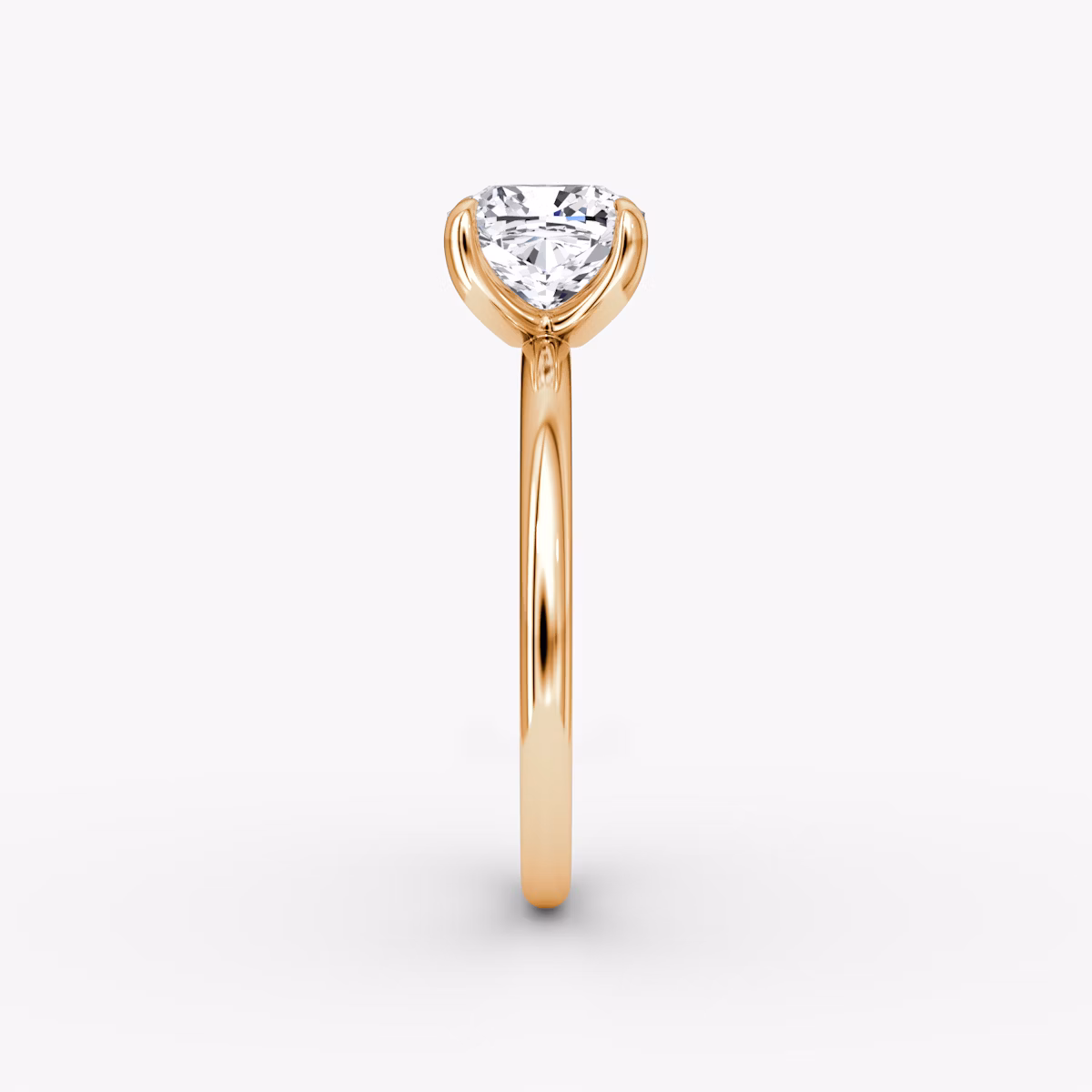 The Classic | Cushion | 14k | Rose Gold | bandAccent: Plain | bandWidth: standard | diamondOrientation: vertical | caratWeight: other