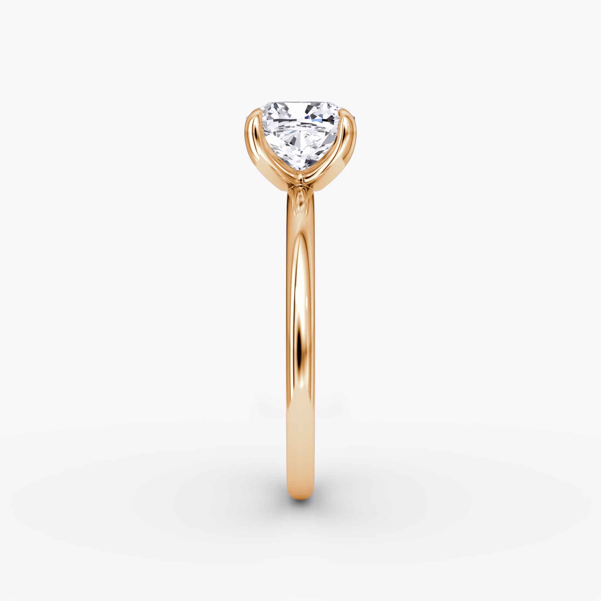 The Classic | Cushion | 14k | Rose Gold | bandAccent: Plain | bandWidth: standard | diamondOrientation: vertical | caratWeight: other