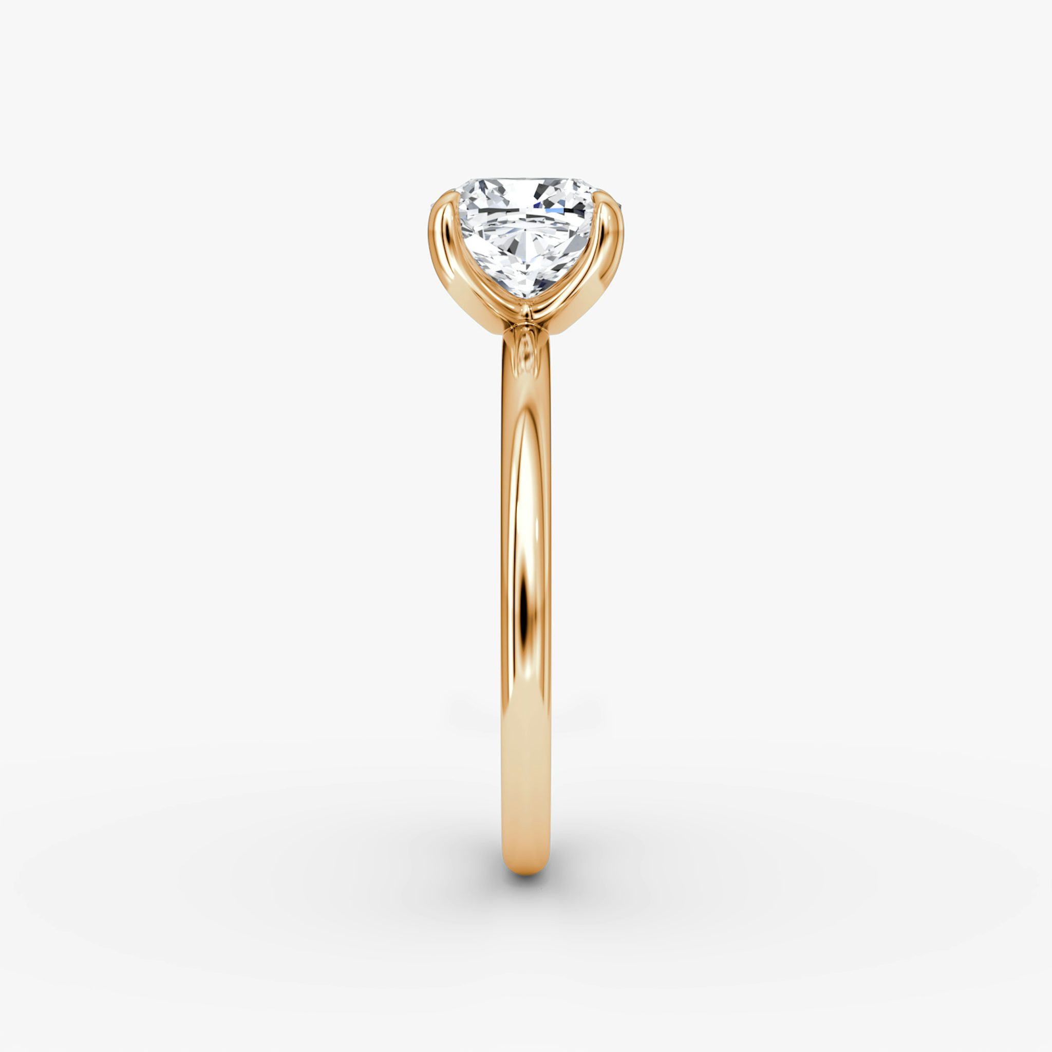 The Classic | Cushion | 14k | Rose Gold | bandAccent: Plain | bandWidth: standard | diamondOrientation: vertical | caratWeight: other
