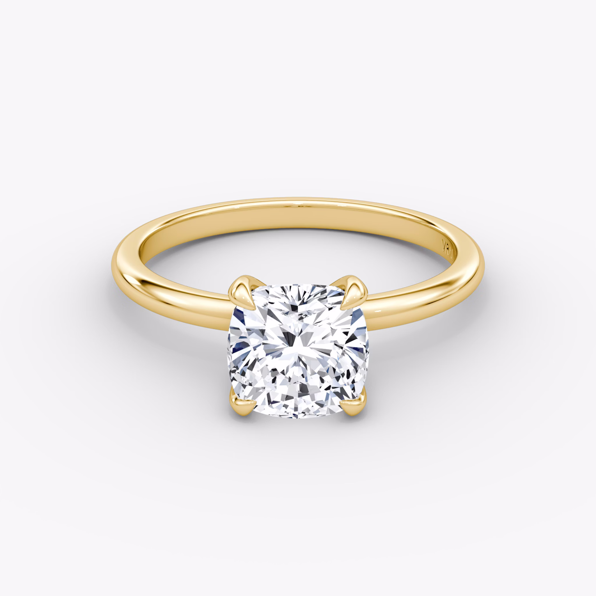 The Classic | Cushion | 18k | Yellow Gold | bandAccent: Plain | bandWidth: standard | diamondOrientation: vertical | caratWeight: other