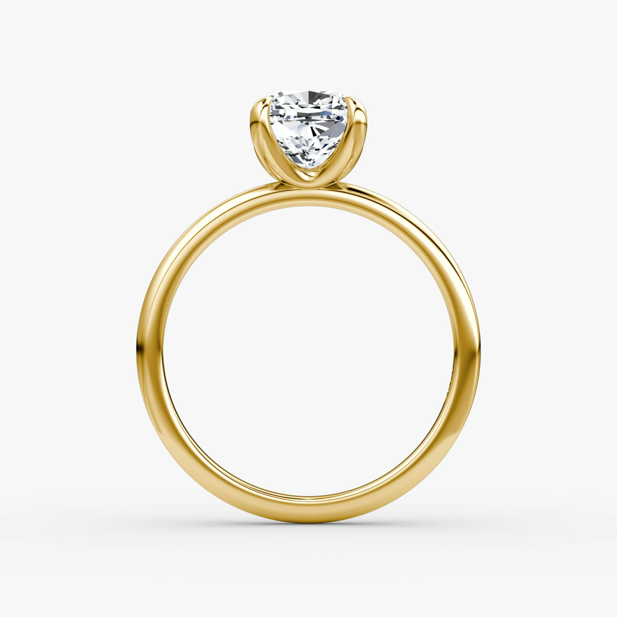 The Classic | Cushion | 18k | Yellow Gold | bandAccent: Plain | bandWidth: standard | diamondOrientation: vertical | caratWeight: other