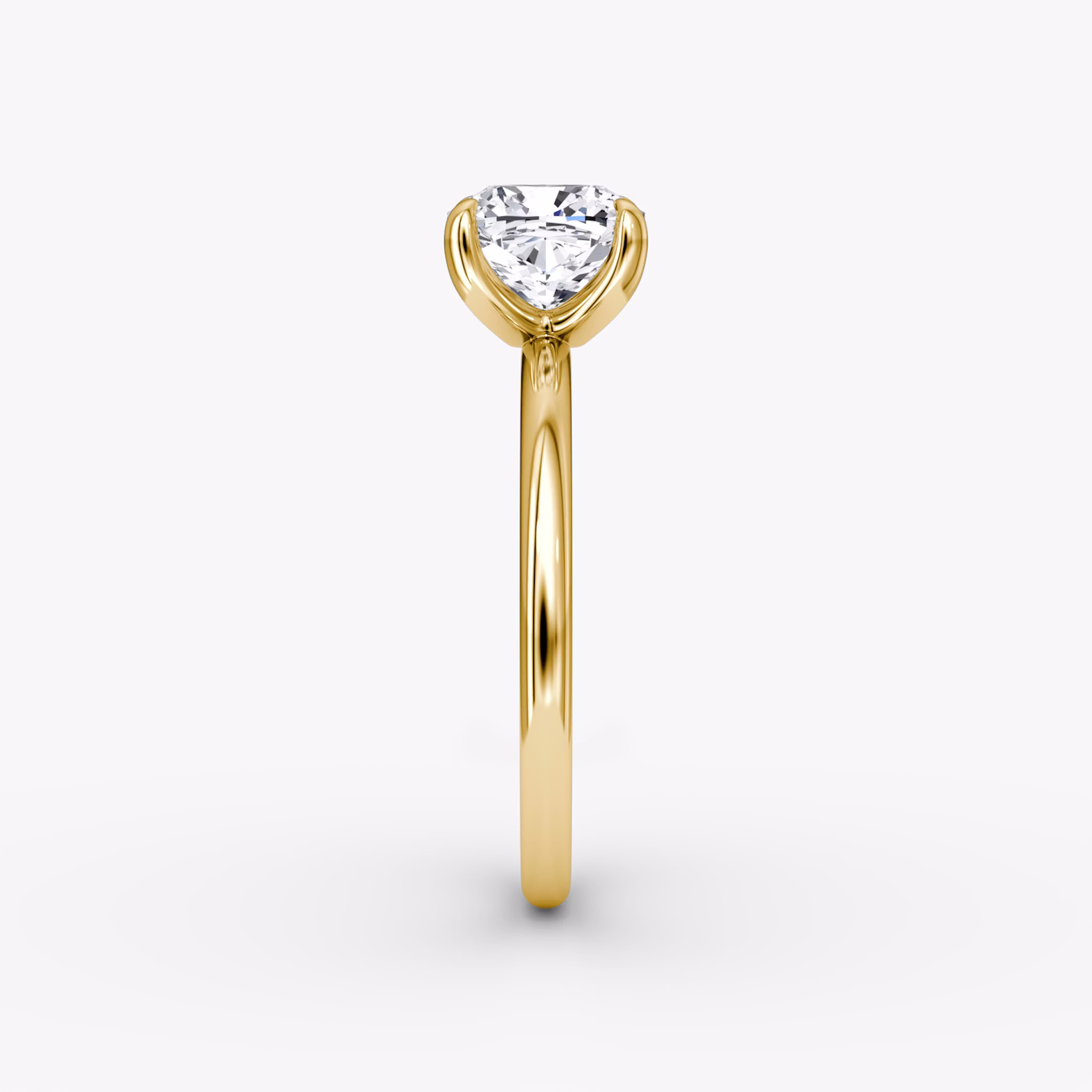 The Classic | Cushion | 18k | Yellow Gold | bandAccent: Plain | bandWidth: standard | diamondOrientation: vertical | caratWeight: other
